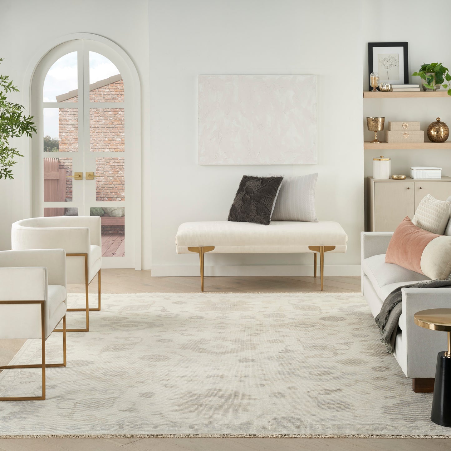 Nourison Aldora 5'6" x 8' Ivory Grey Vintage Indoor Rug