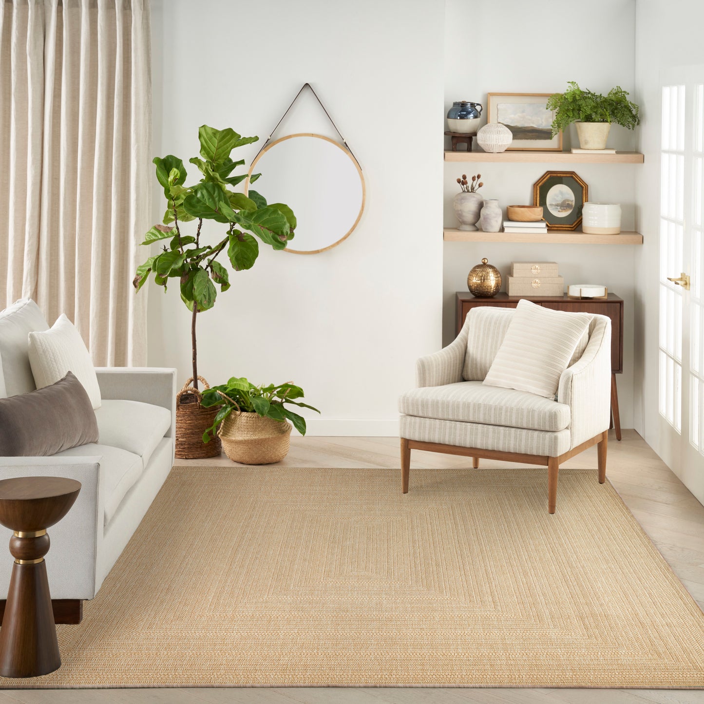 Nourison Tulum 9' x 12' Taupe Ivory Outdoor Rug