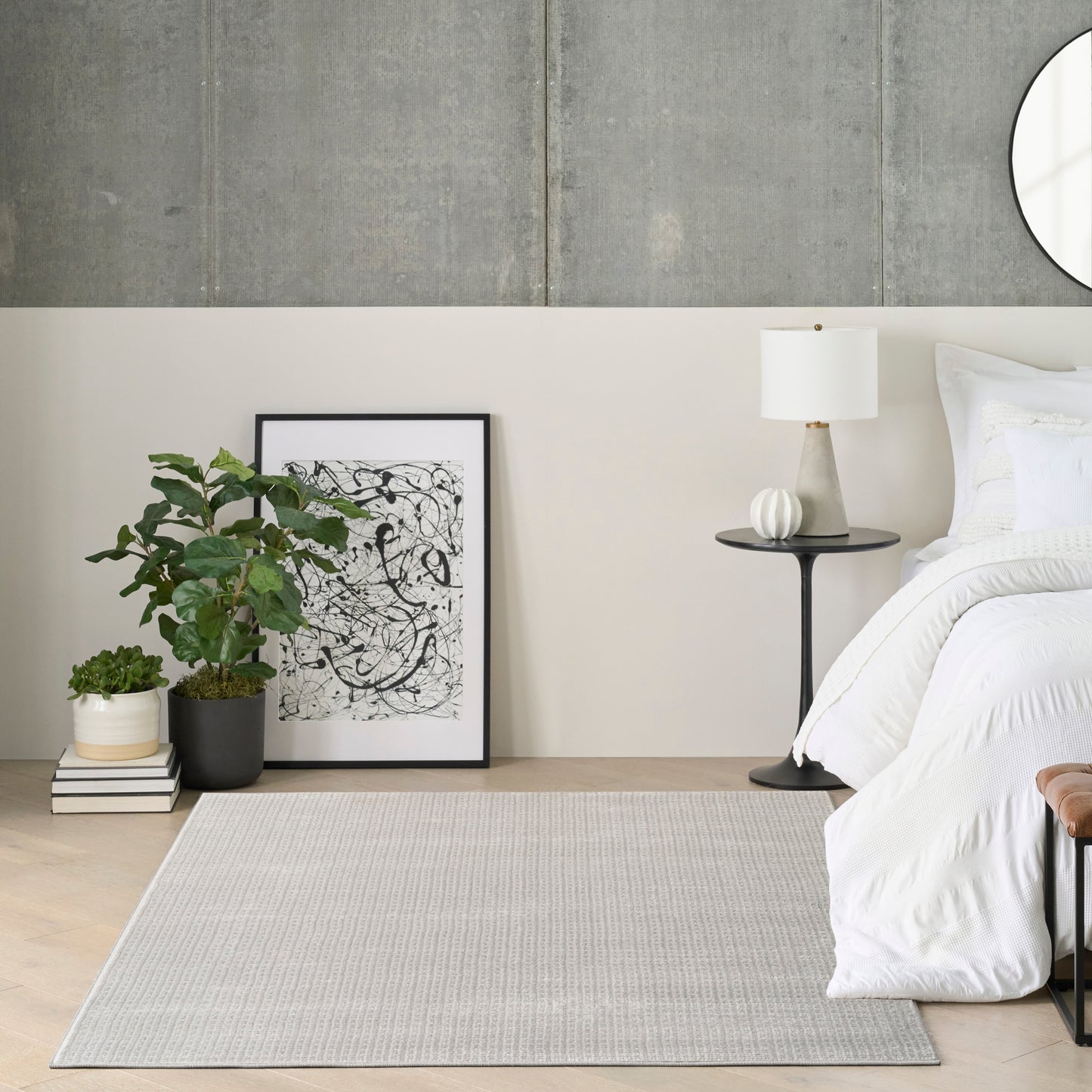 DKNY Atlantic Avenue 4' x 6' Grey Modern Indoor Rug