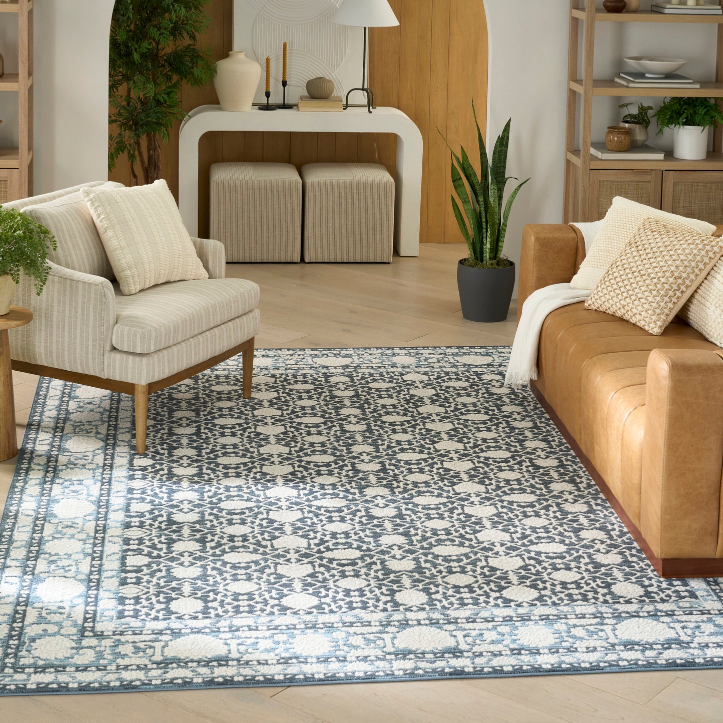 Nourison Grace 7'10" x 9'10" Blue Vintage Indoor Rug