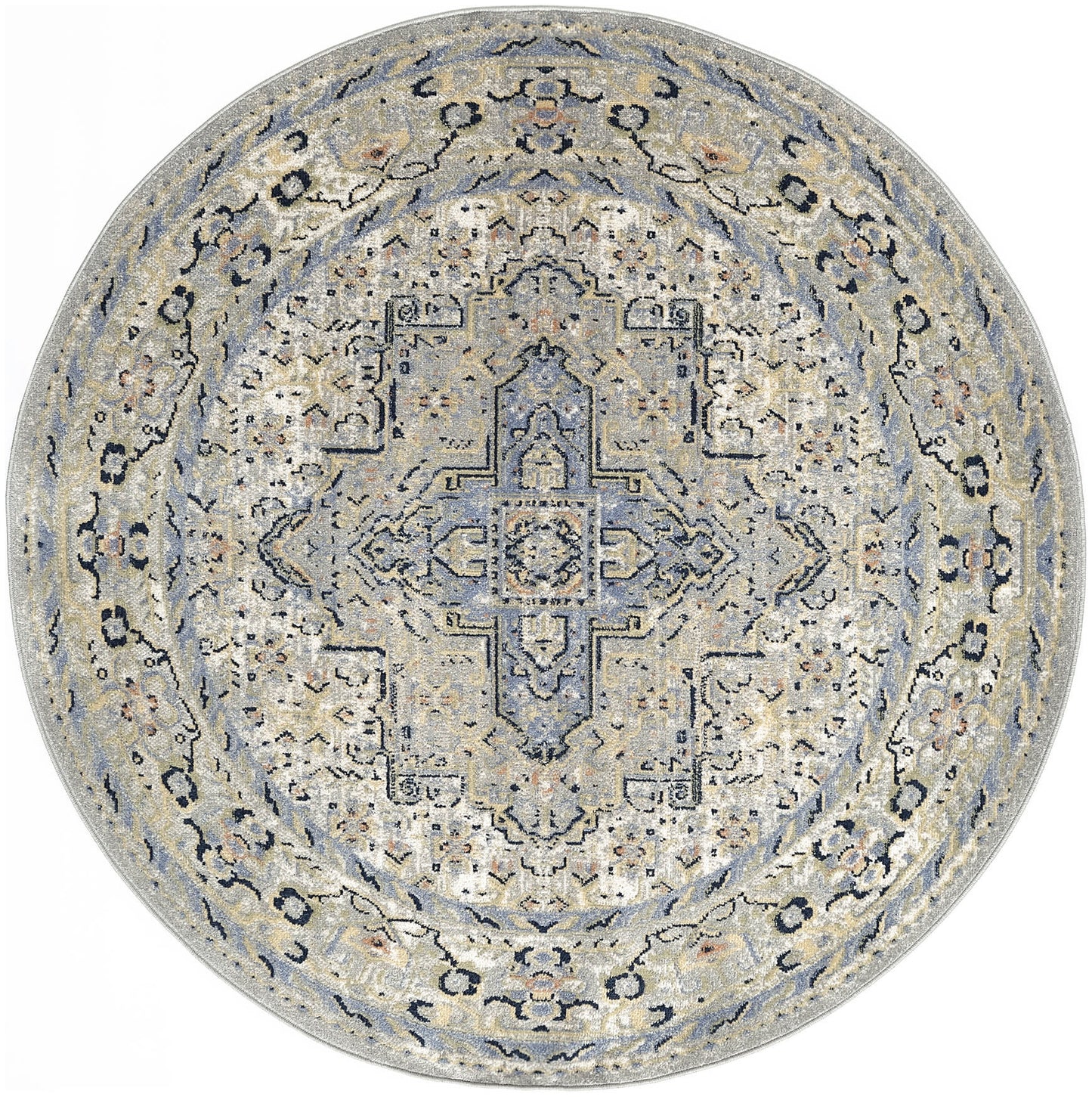Nourison Nourison Essentials Persian 6' x Round Blue Vintage Rug