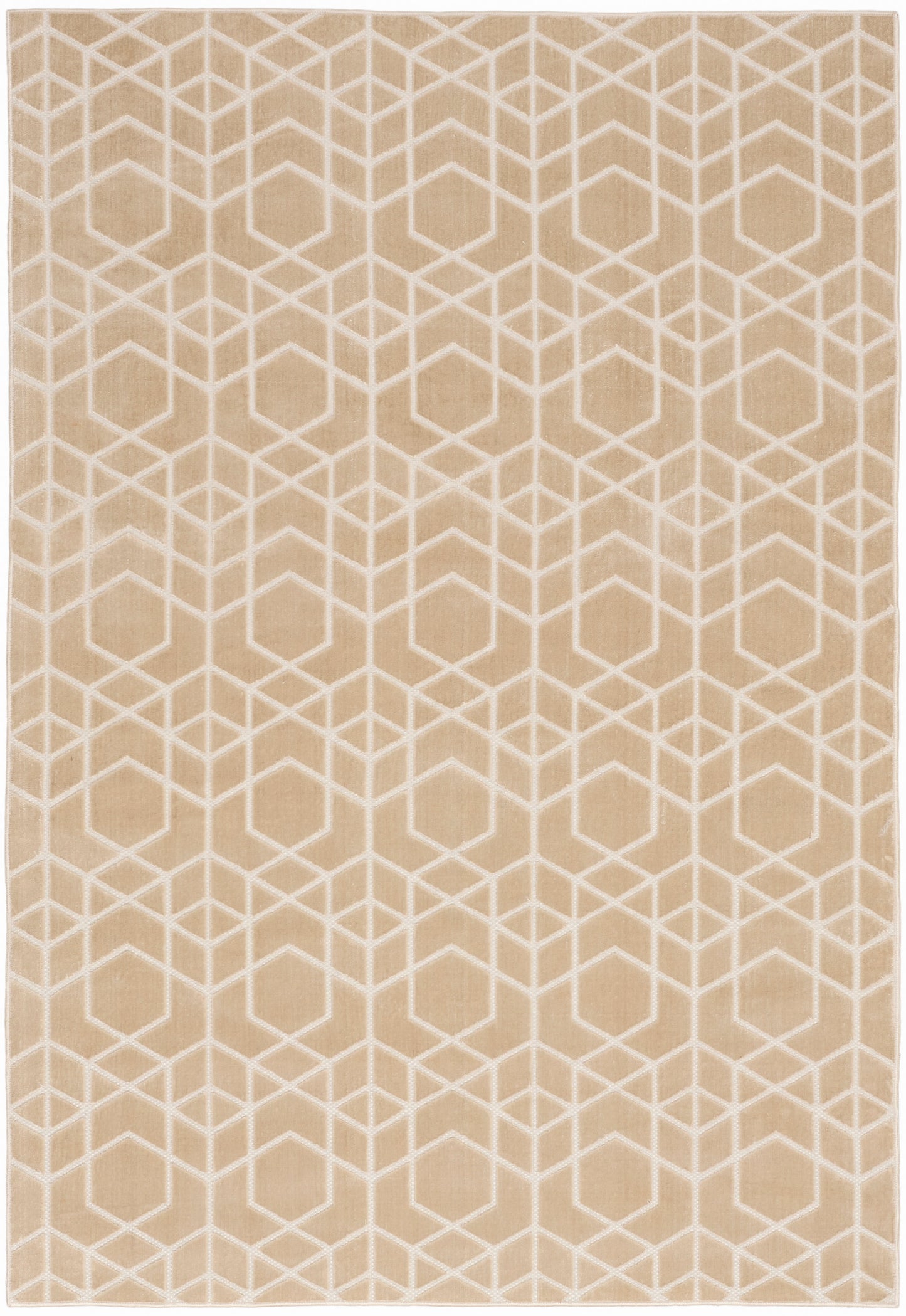 Nourison Washable Charm 5' x 7' Beige Ivory Modern Indoor Rug