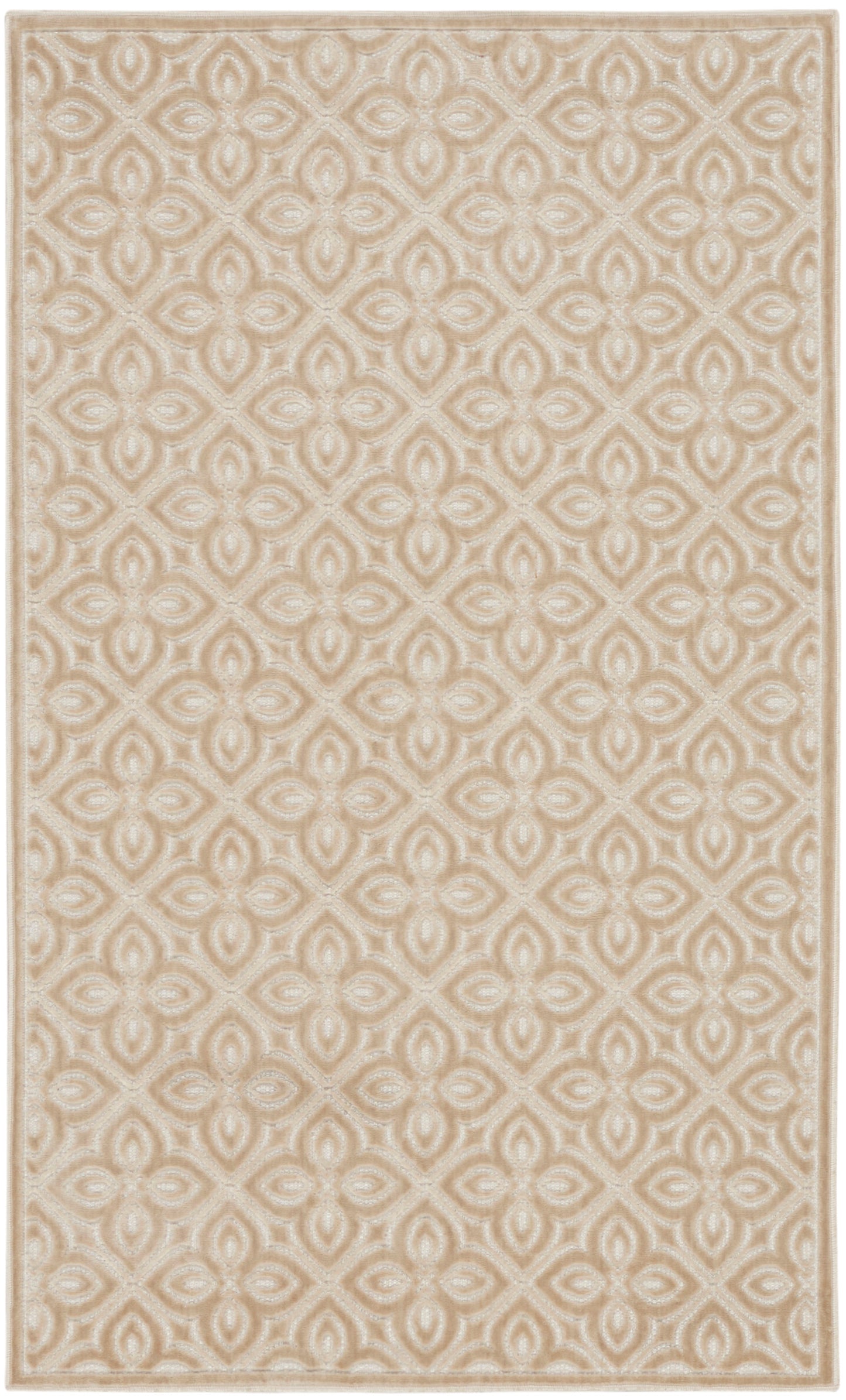 Nourison Washable Charm 2' x 3' Beige Ivory Contemporary Indoor Rug