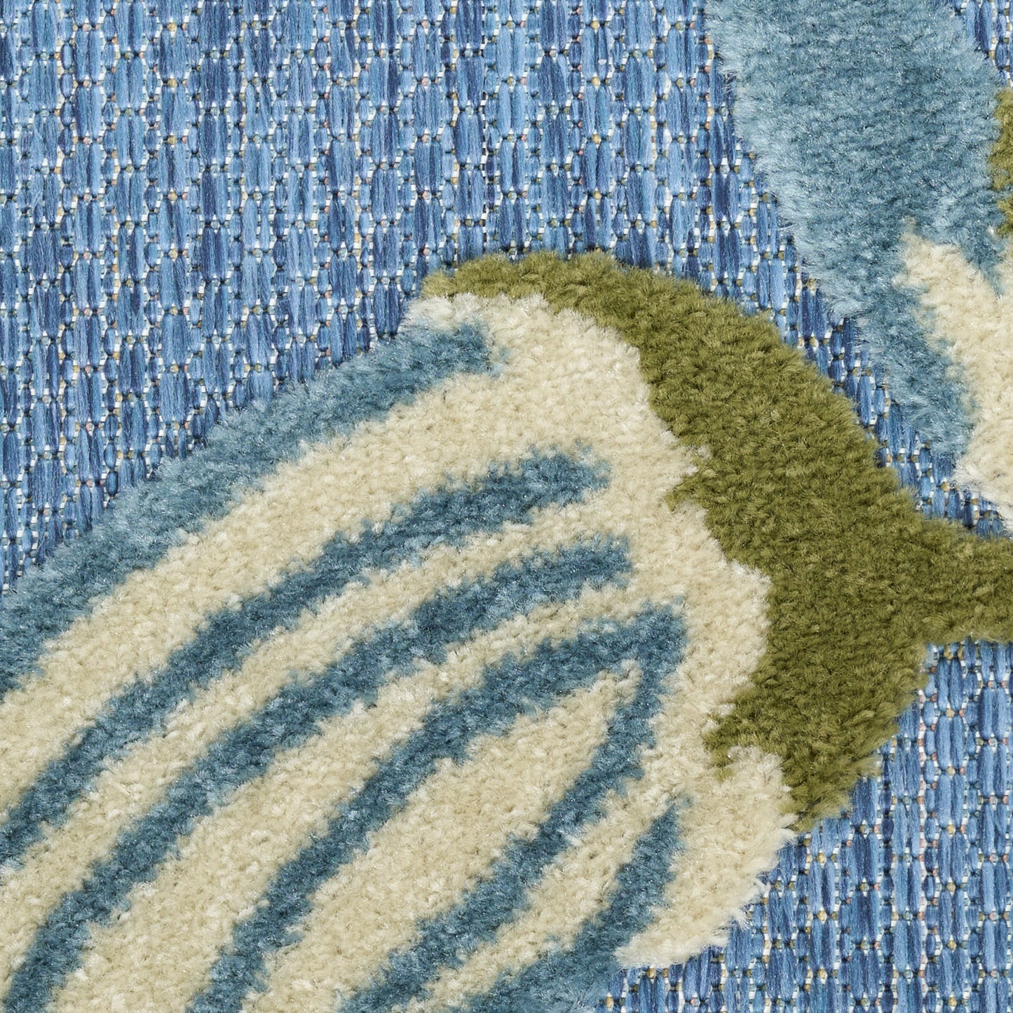 Nourison Aloha 5'3" x 7'5" Blue Sage Outdoor Rug