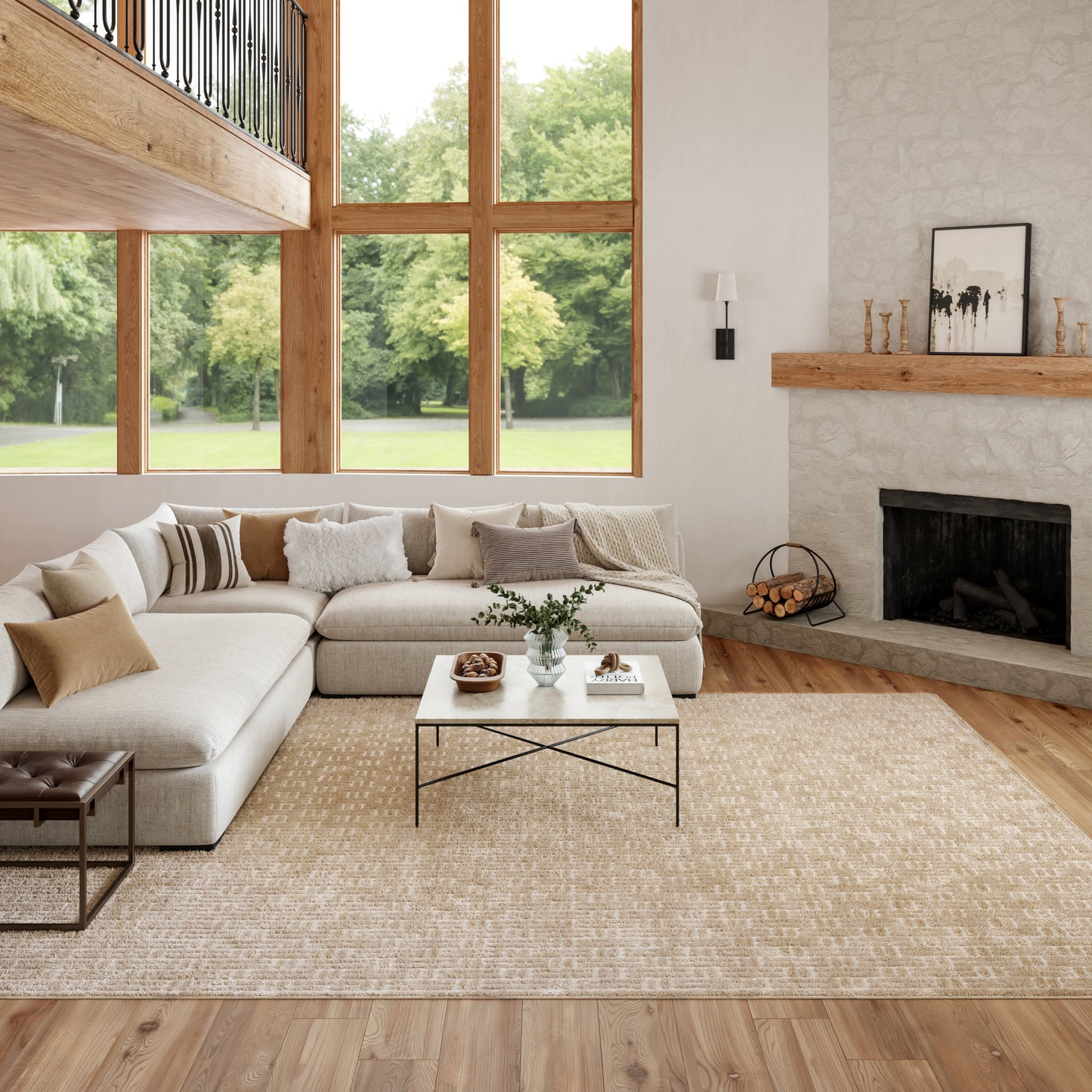 Nourison Washable Charm 8' x 10' Beige Ivory Modern Indoor Rug