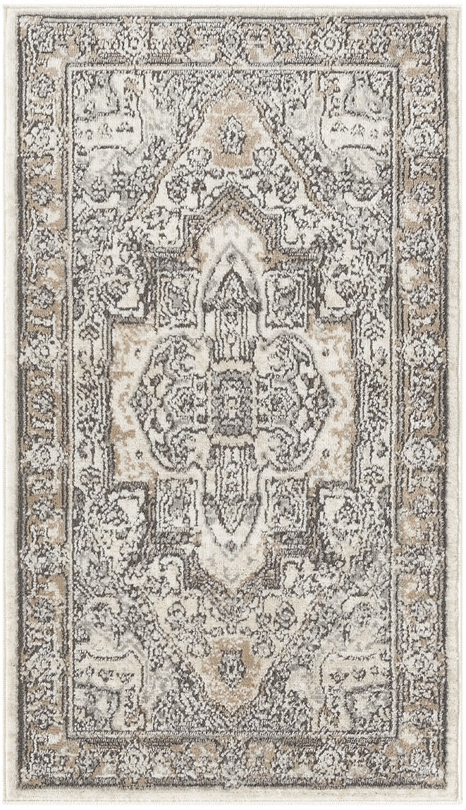 Nourison Quarry 2'2" x 3'9" Ivory Grey Taupe Vintage Indoor Rug