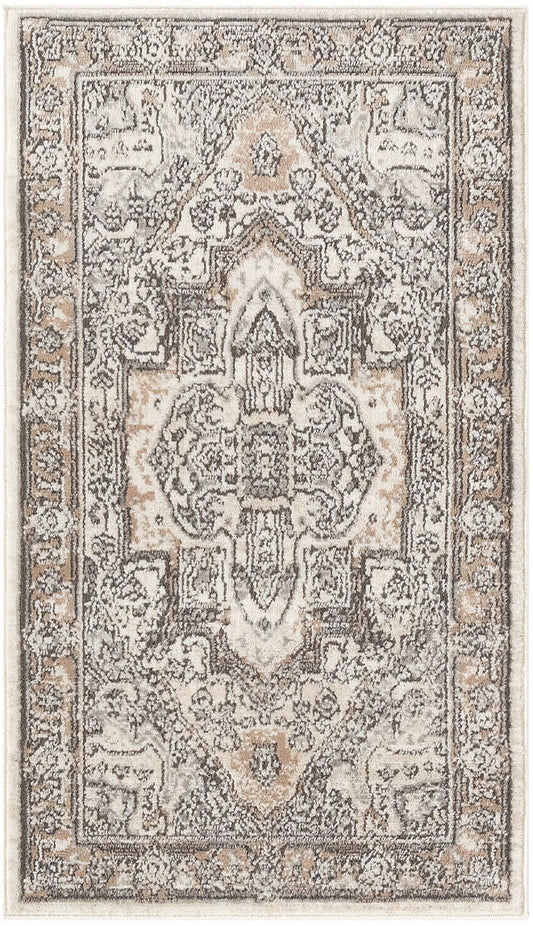 Nourison Quarry 2'2" x 3'9" Ivory Grey Taupe Vintage Indoor Rug
