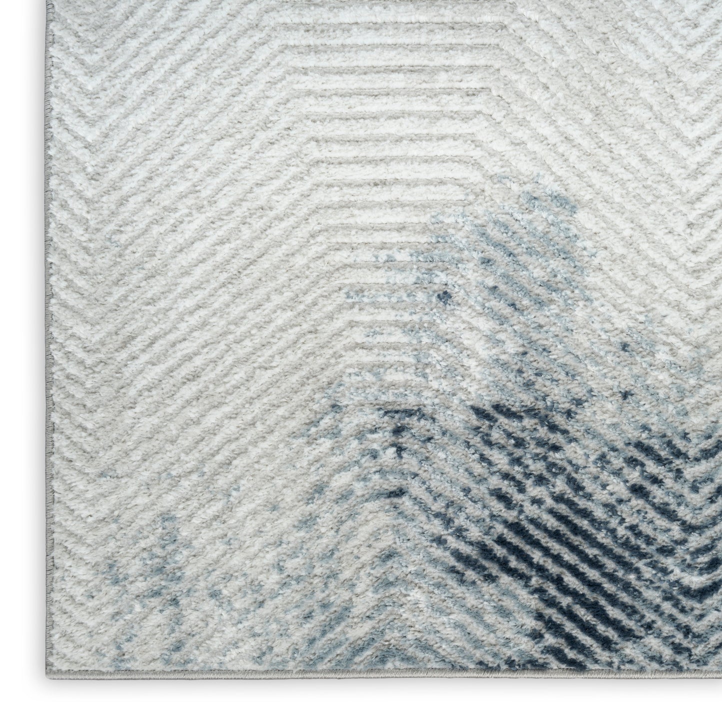 Nourison Dekor 7'10" x 9'10" Grey Navy Modern Indoor Rug