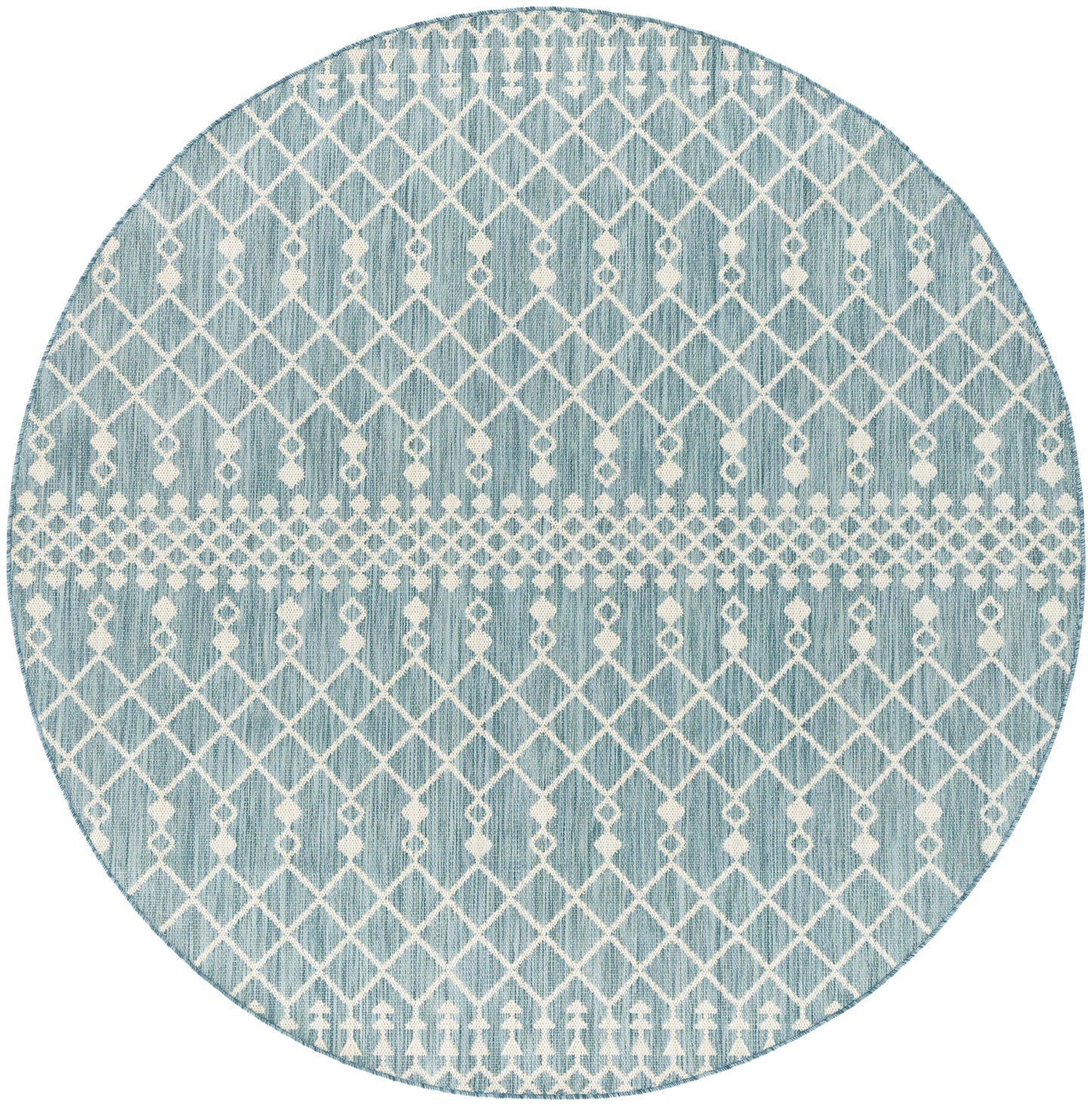 Nourison Positano 8' x Round Aqua Modern Rug