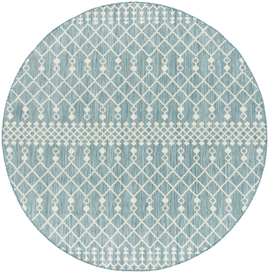 Nourison Positano 8' x Round Aqua Modern Rug