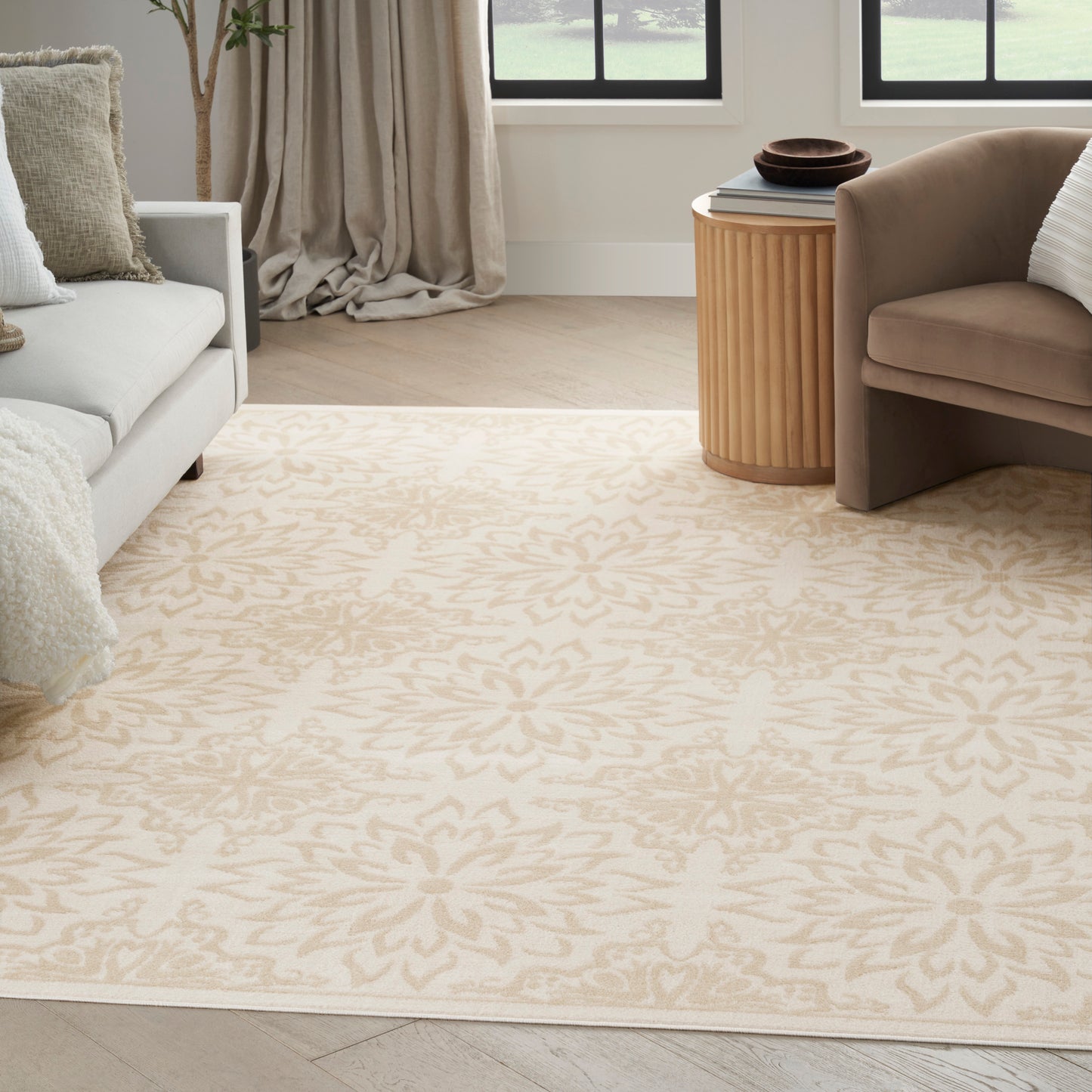 Nourison Jubilant 7' x 10' Ivory Beige Farmhouse Indoor Rug