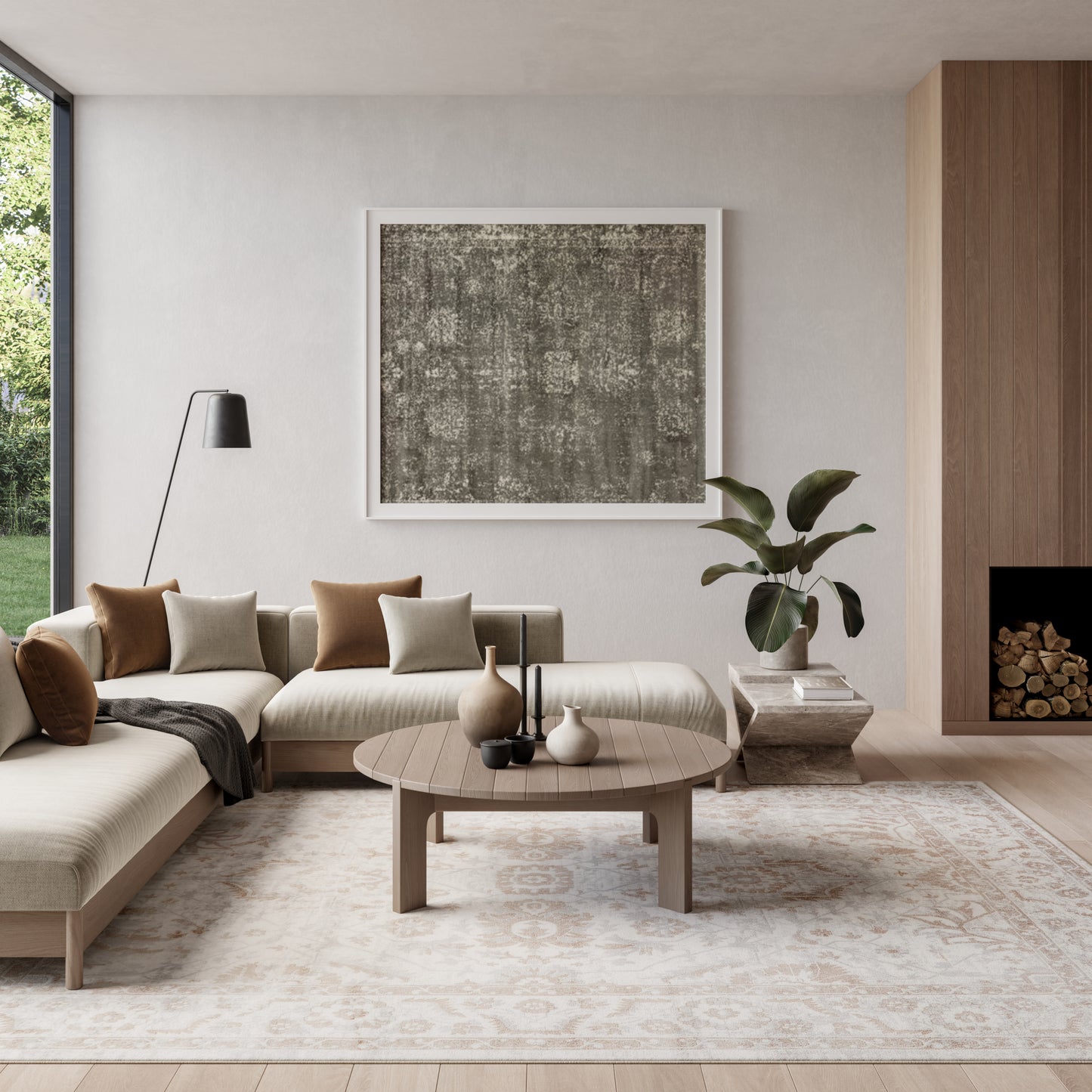 Nourison Astra Machine Washable 7'10" x 10' Grey Vintage Indoor Rug