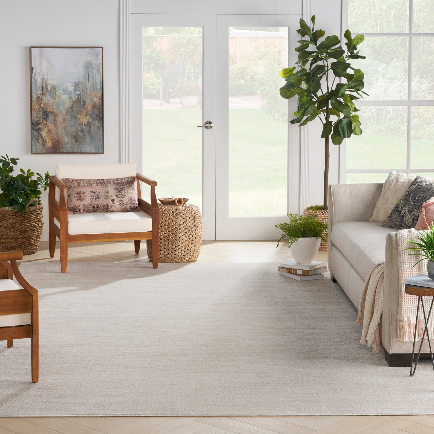 Nourison Nourison Essentials 9' x 12' Ivory Beige Outdoor Rug