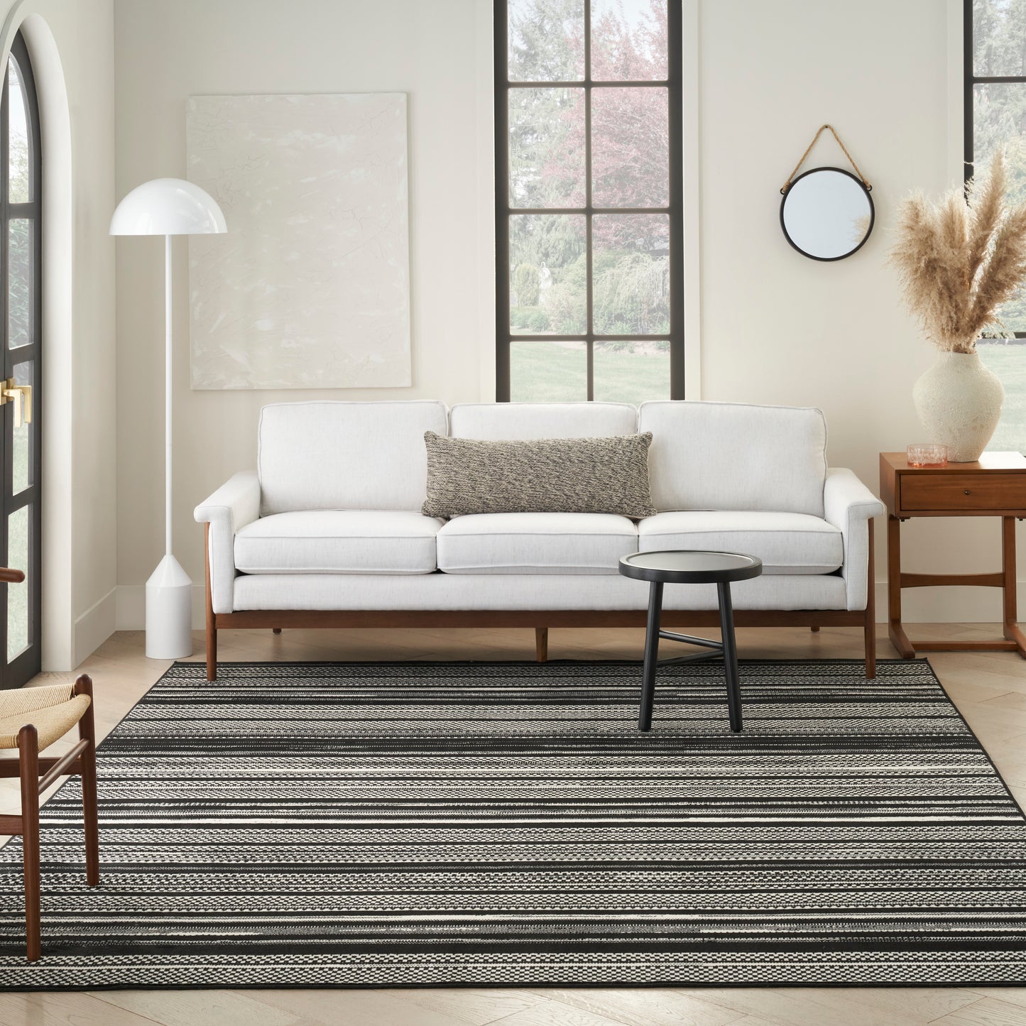 Nourison Grafix 7'10" x 9'10" Black White Modern Indoor Rug