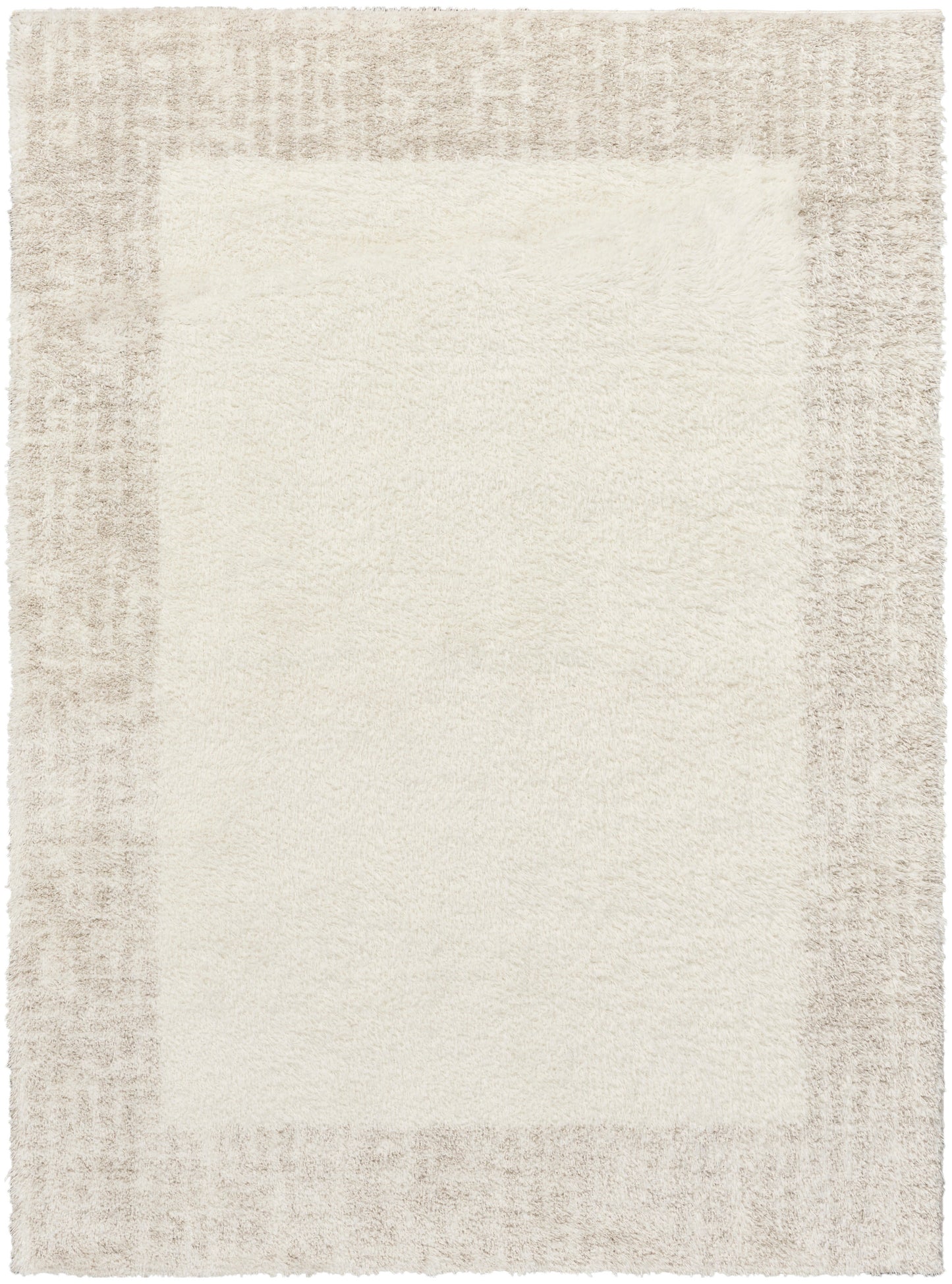Nourison Pacific Shag 5'3" x 7'3" Ivory Beige Shag Indoor Rug