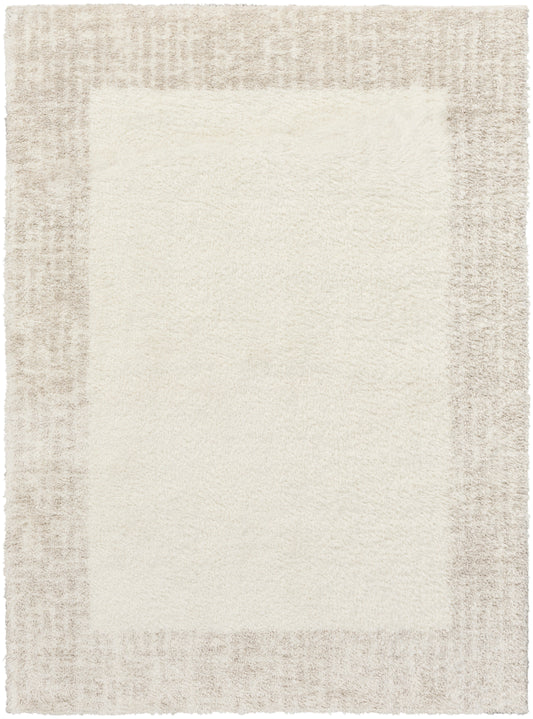 Nourison Pacific Shag 5'3" x 7'3" Ivory Beige Shag Indoor Rug