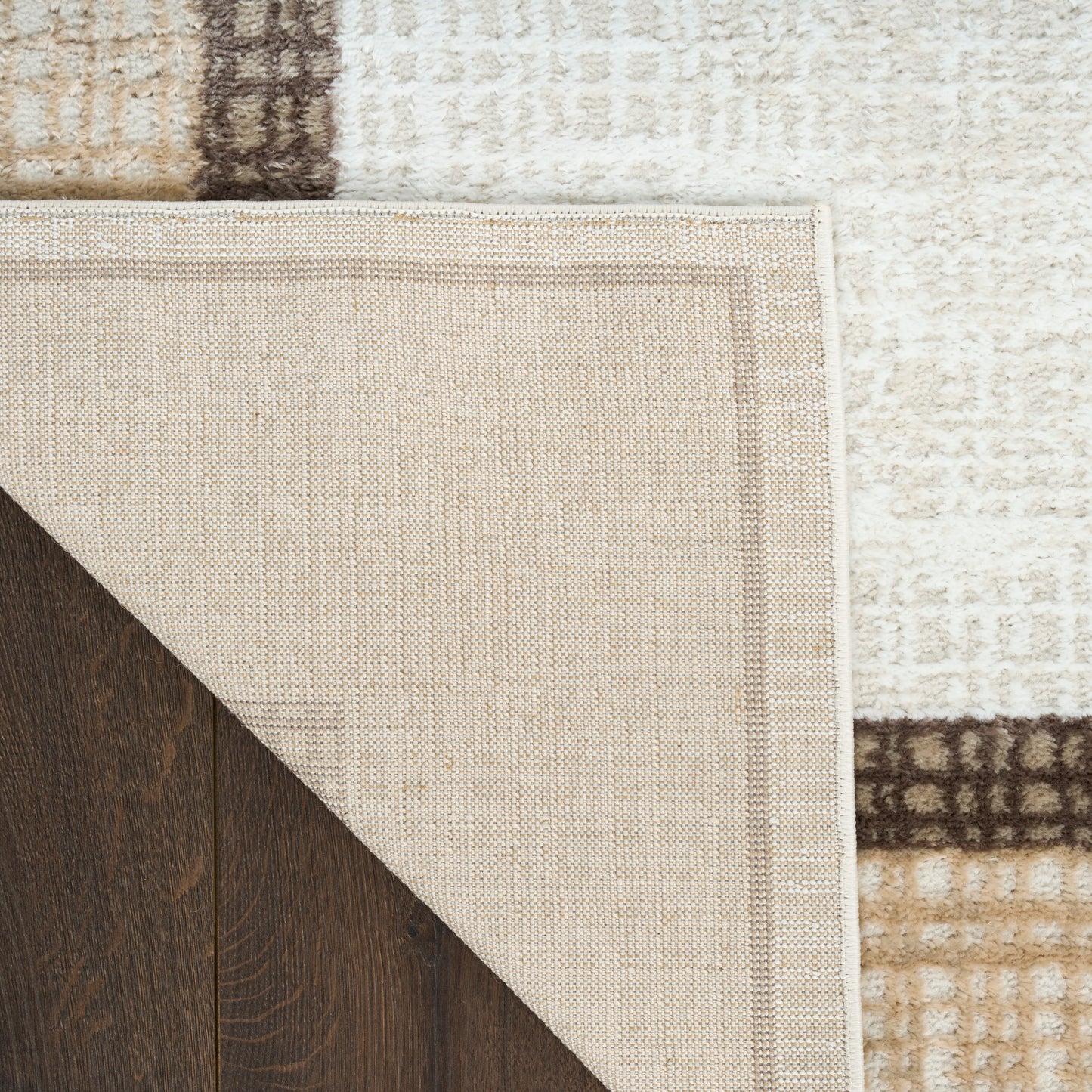 Nourison Dekor 5'3" x 7' Ivory Brown Modern Indoor Rug