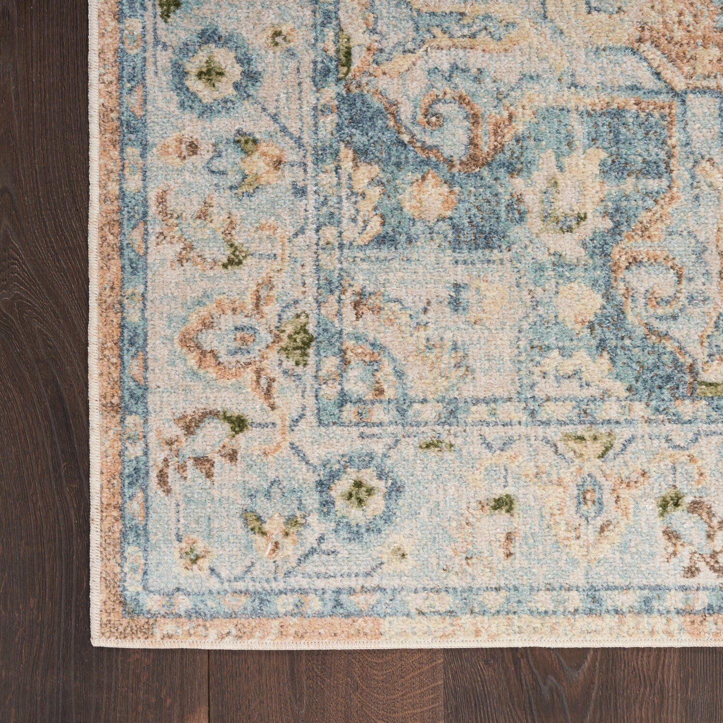 Nourison Astra Machine Washable 9' x 12' Beige Blue Vintage Indoor Rug