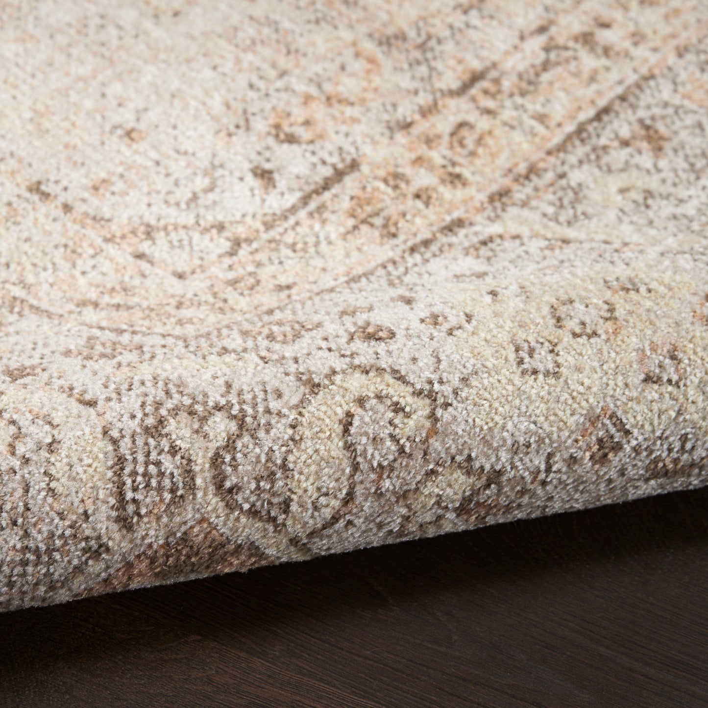 Nourison Astra Machine Washable 7'10" x Round Beige Vintage Indoor Rug