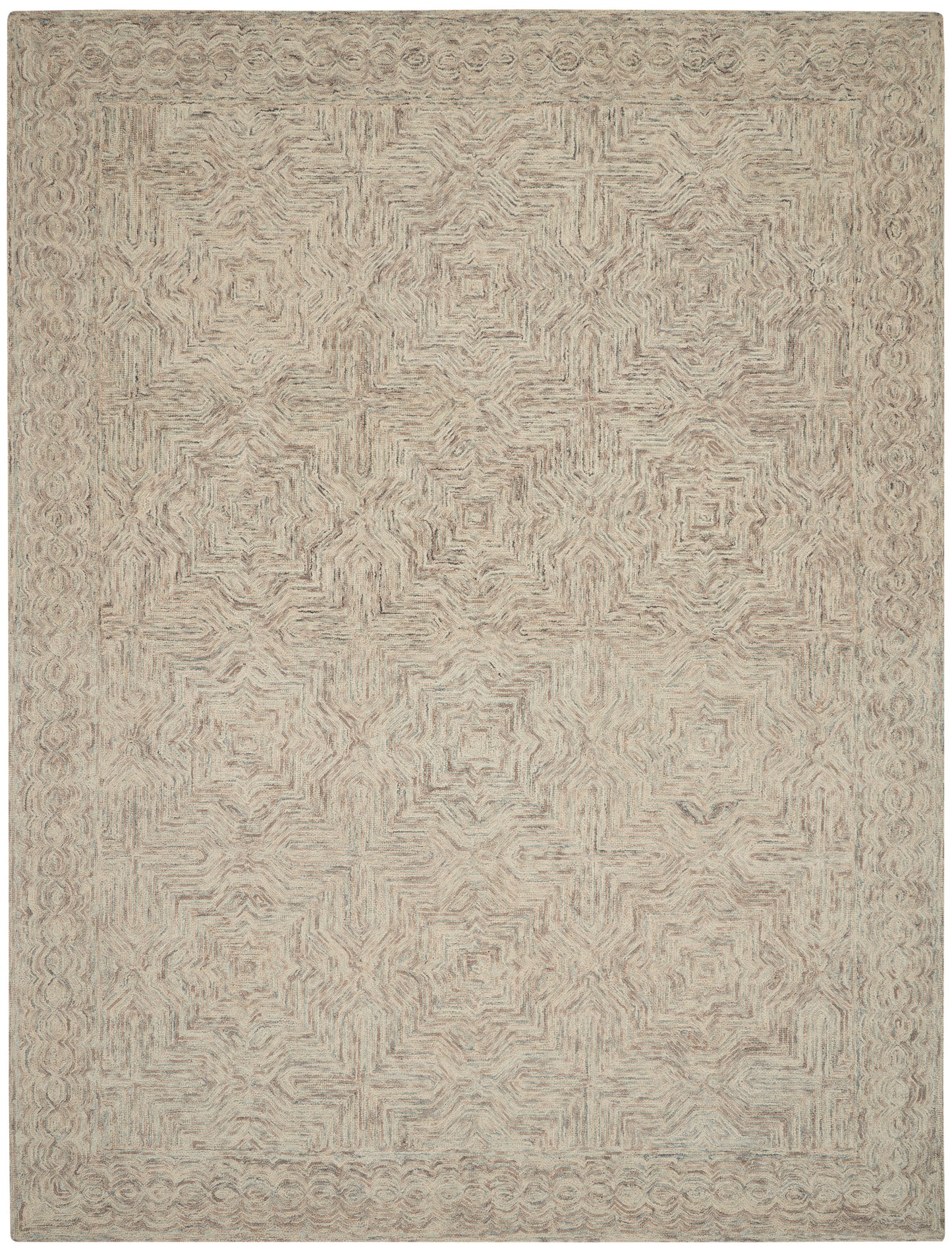 Nourison Interlock 8' x 10'6" Blue Ivory Bohemian Indoor Rug