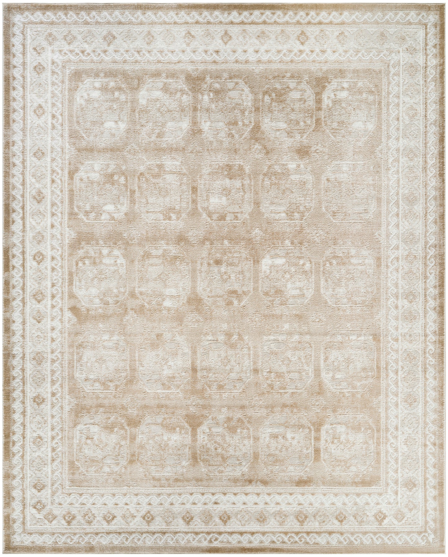Nourison Dekor 7'10" x 9'10" Cream Beige Vintage Indoor Rug