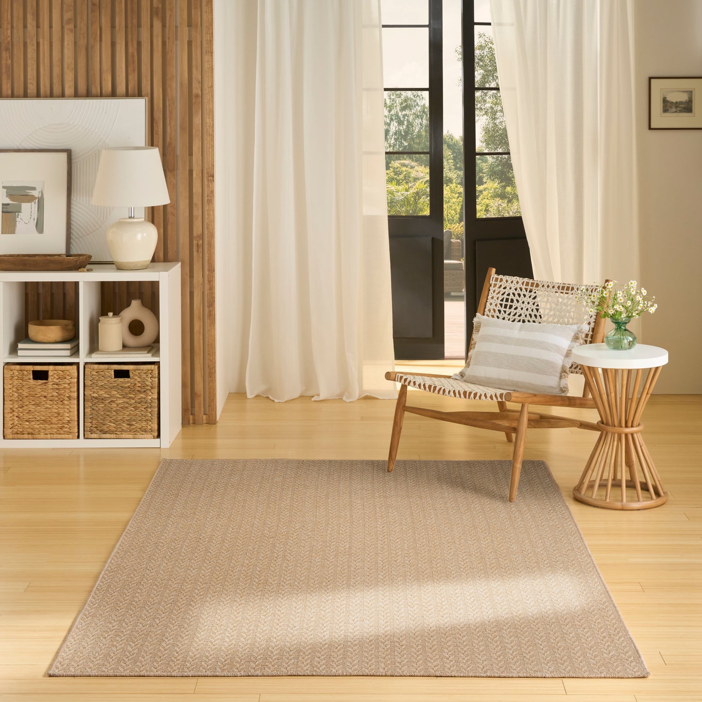 Nourison Tulum 6' x 9' Taupe Outdoor Rug