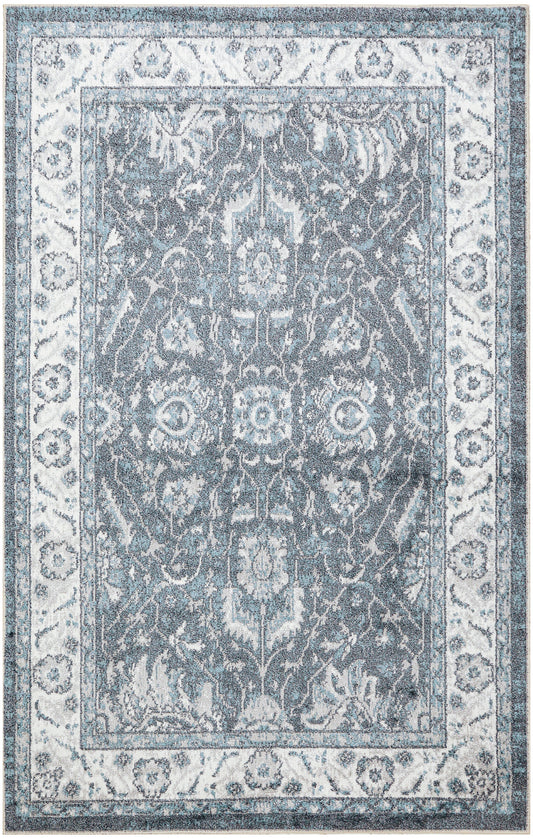 Nourison Astra Machine Washable 3'3" x 5' Slate Vintage Indoor Rug