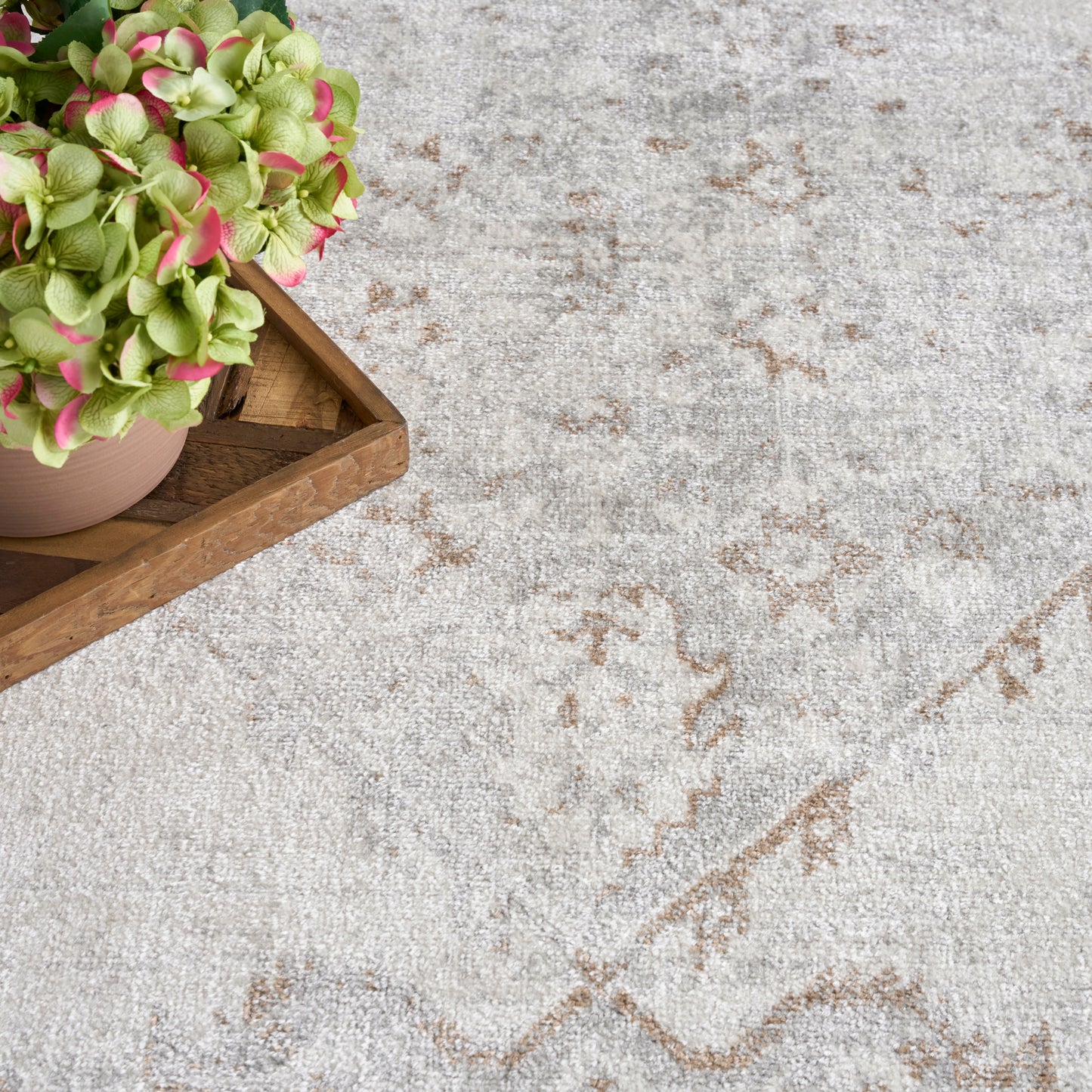 Nourison Astra Machine Washable 9' x 12' Grey Vintage Indoor Rug