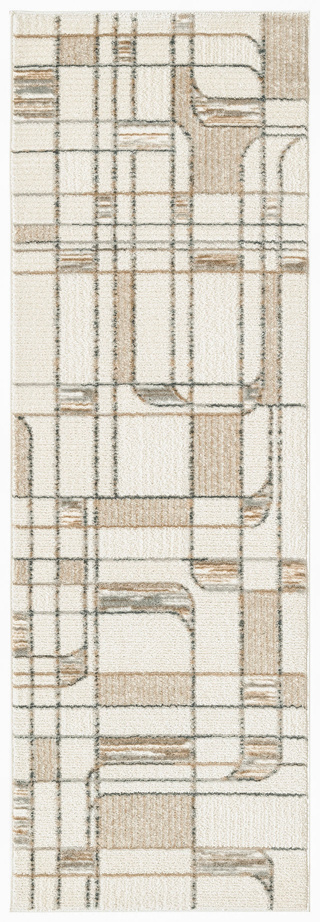 Nourison Nordic 2' x 6' Ivory Multicolor Mid-Century Modern Indoor Rug