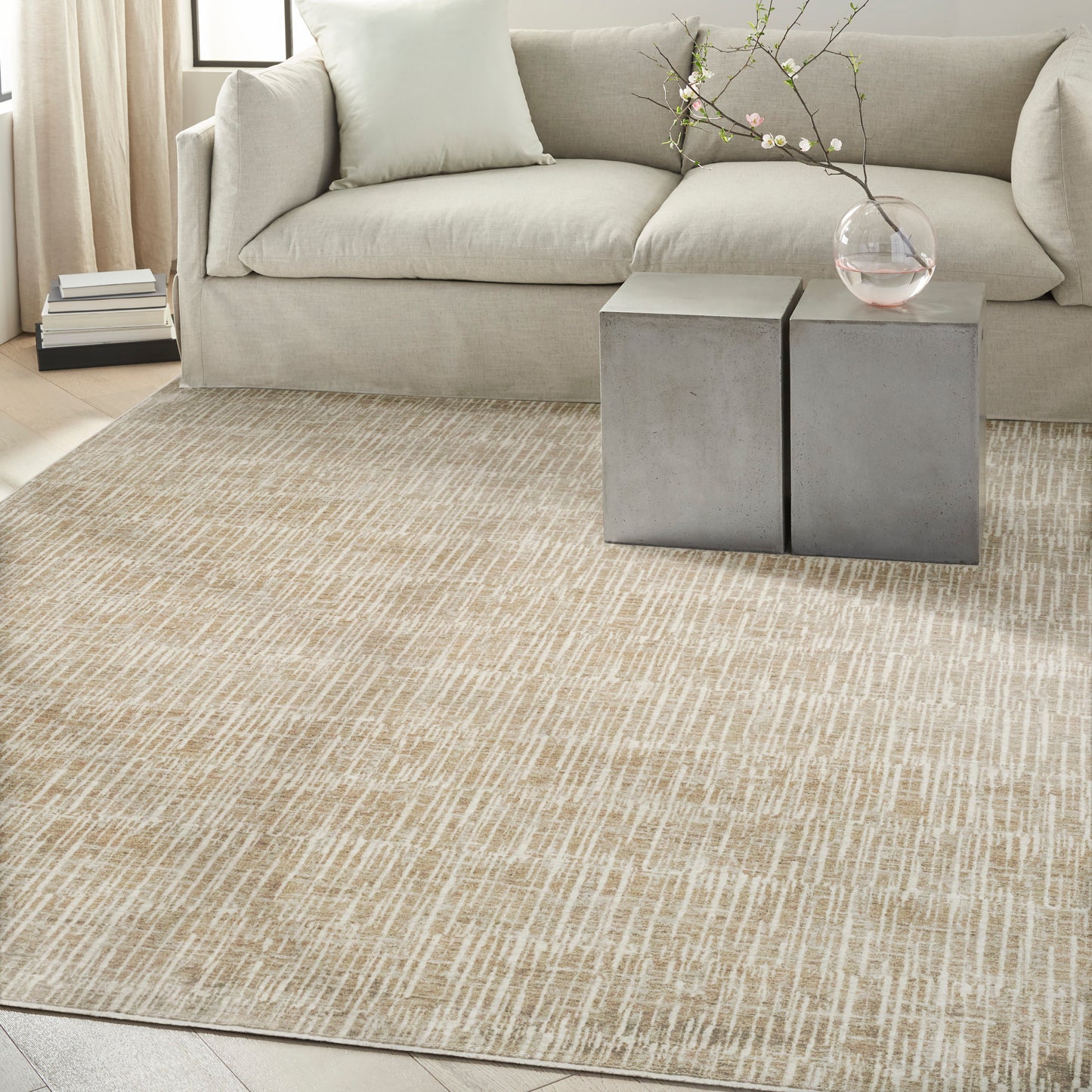 Calvin Klein CK079 Notes 5'3" x 7'3" Ivory Grey Modern Indoor Rug