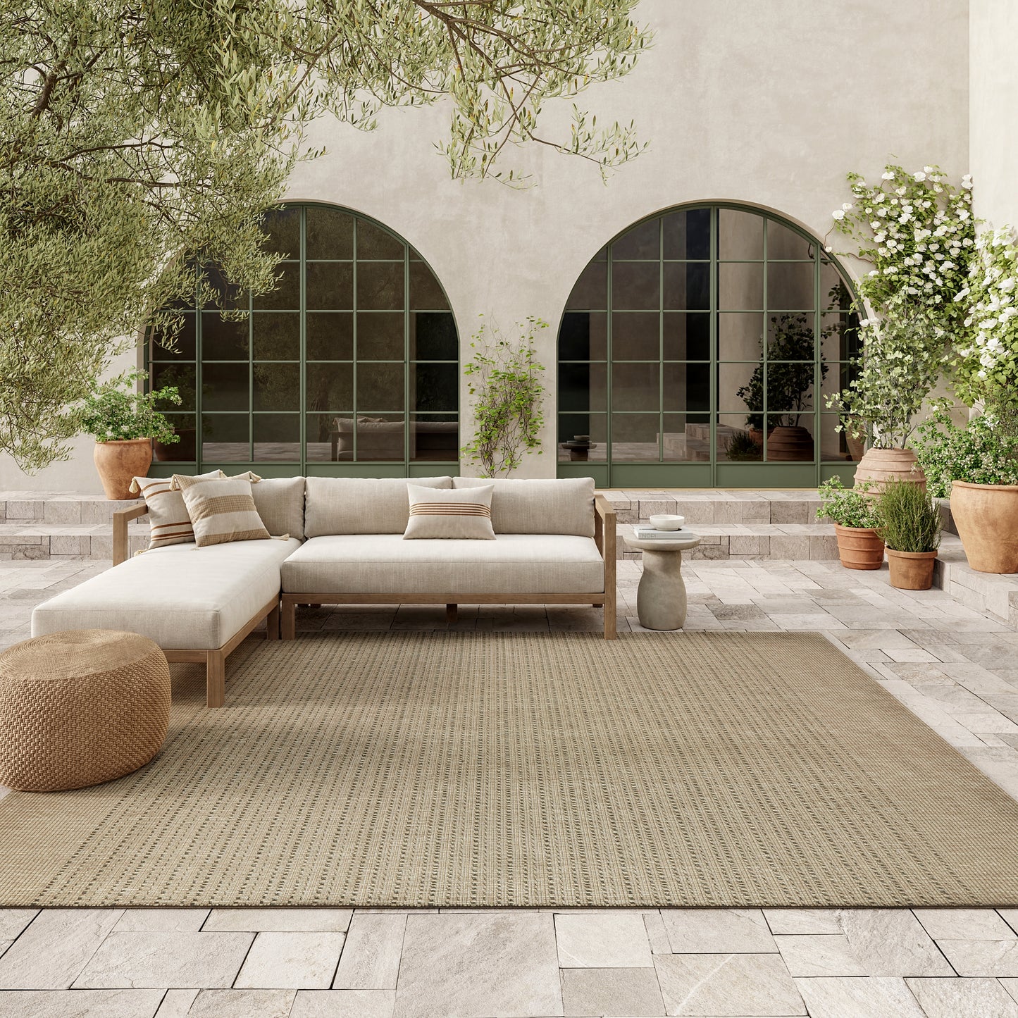 Nourison Tulum 6' x 9' Taupe Outdoor Rug
