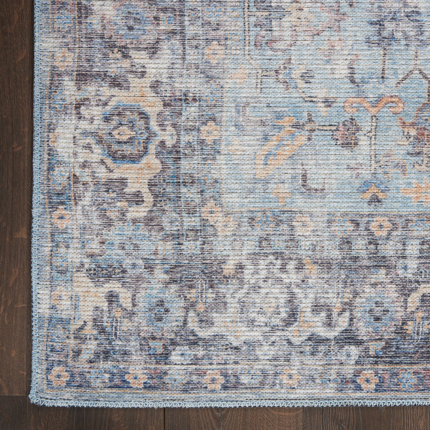 Nourison New Concept Washables 2' x 3'9" Light Grey Blue Vintage Indoor Rug