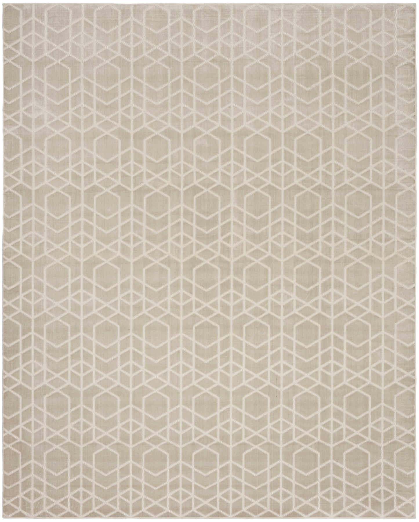 Nourison Washable Charm 9' x 12' Silver Ivory Modern Indoor Rug