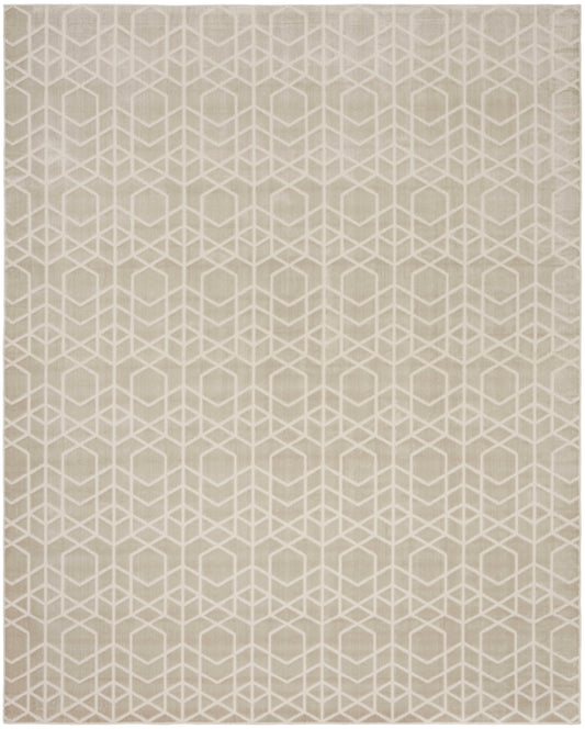 Nourison Washable Charm 9' x 12' Silver Ivory Modern Indoor Rug