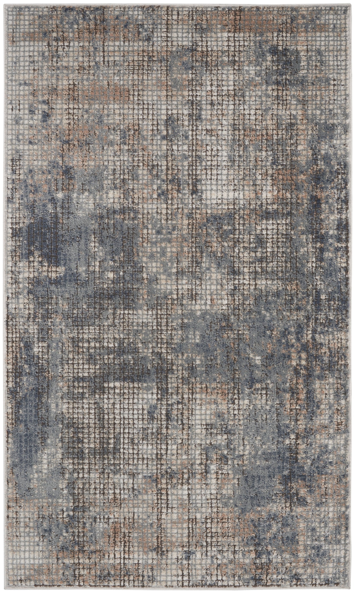 Nourison Quarry 3' x 5' Blue Beige Modern Indoor Rug