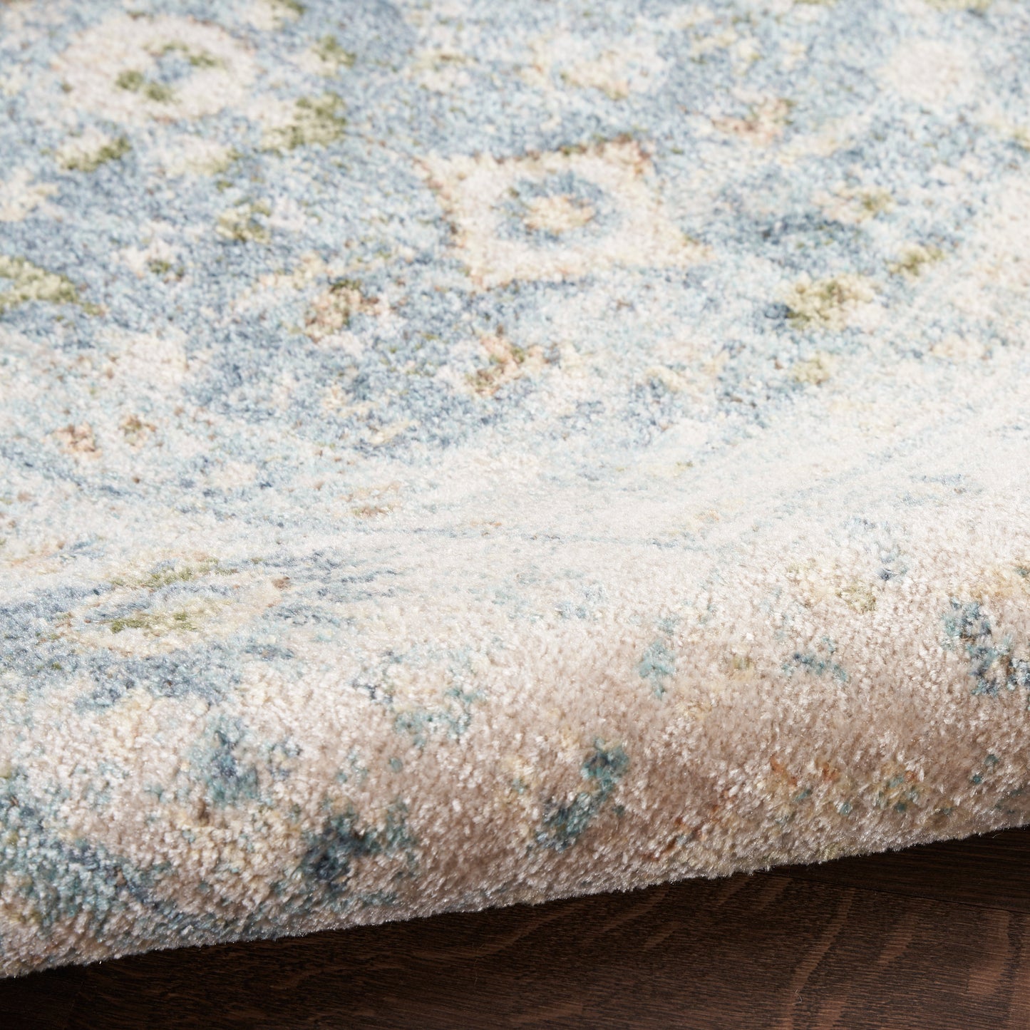 Nourison Astra Machine Washable 7'10" x 10' Teal Beige Vintage Indoor Rug