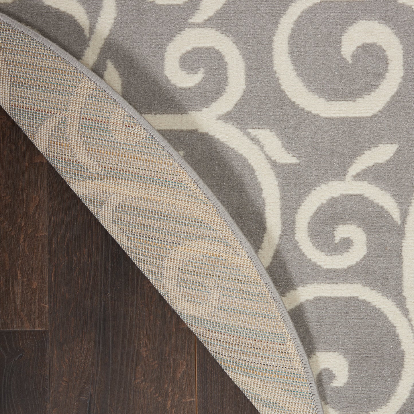Nourison Grafix 5'3" x Round Grey Contemporary Indoor Rug