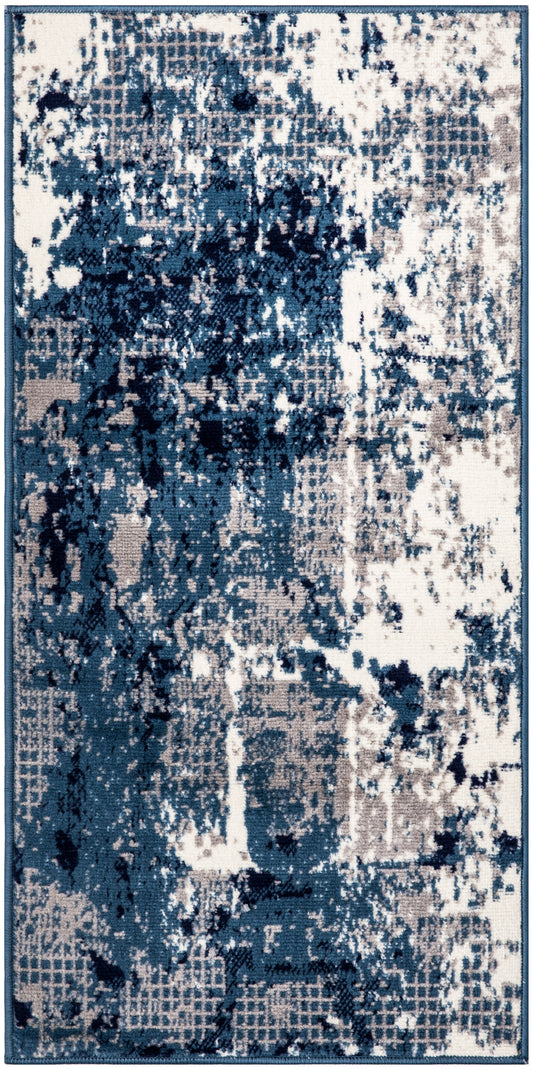 Nourison Grafix 2' x 4' Navy Blue Modern Indoor Rug