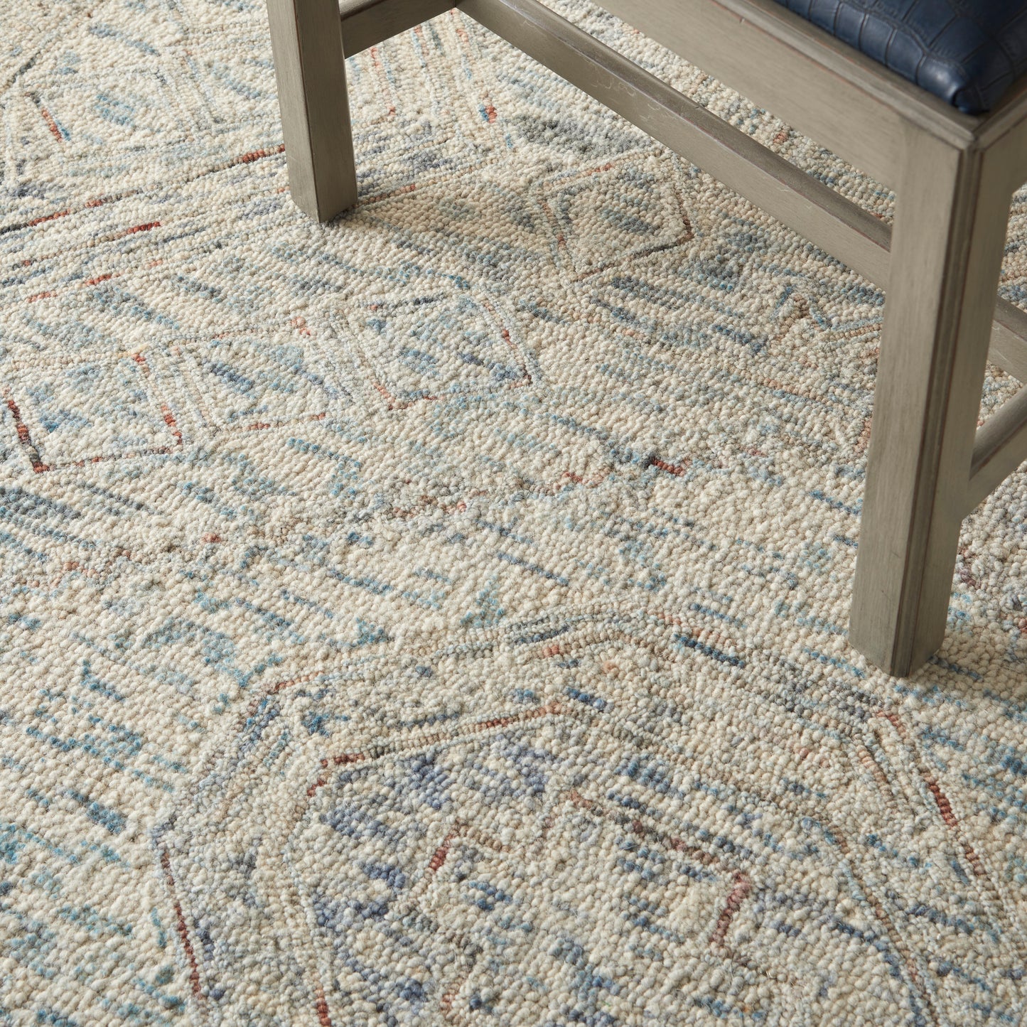Nourison Interlock 5' x 7'6" Blue Multicolor Bohemian Indoor Rug