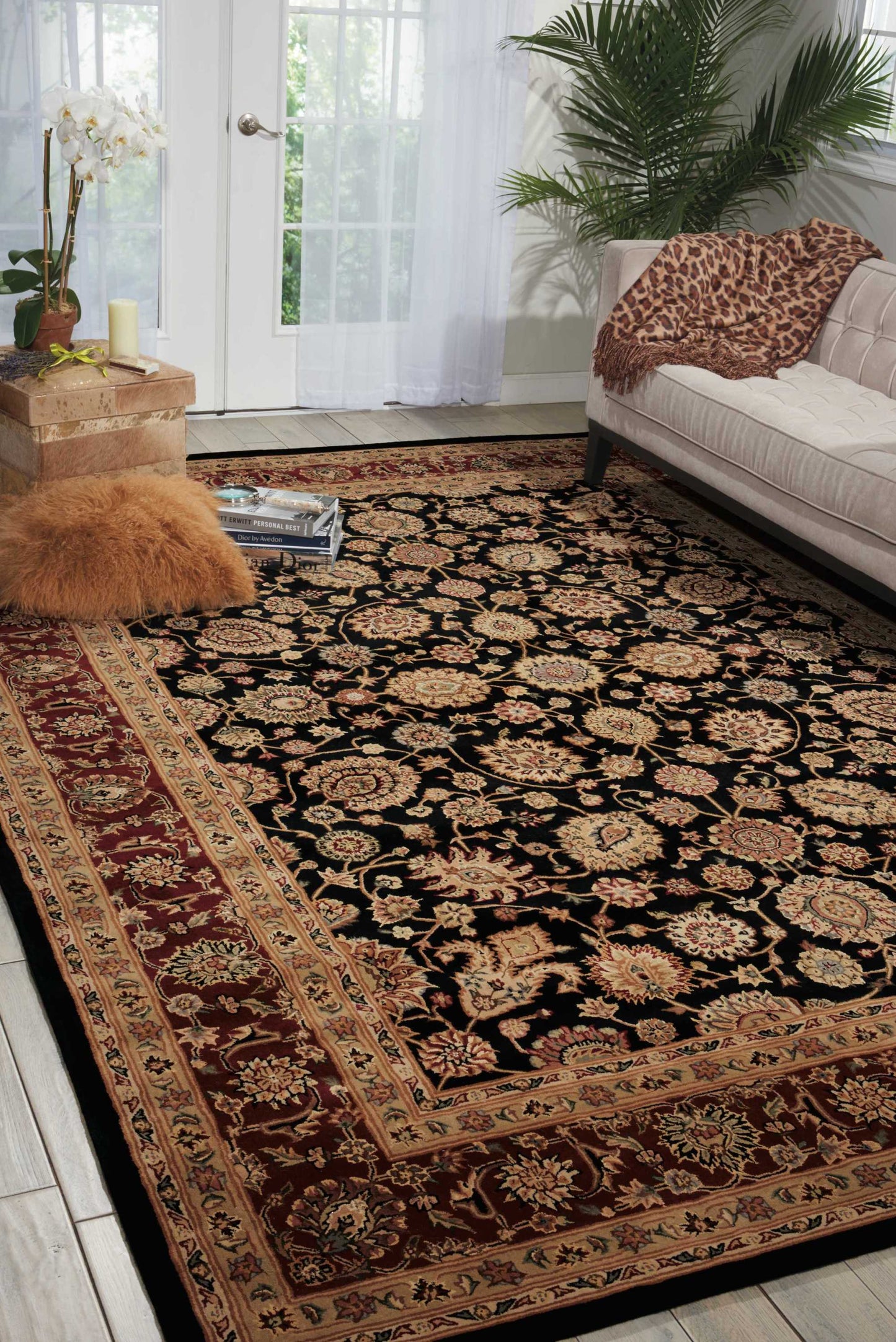 Nourison Nourison 2000 3'9" x 5'9" Black Traditional Indoor Rug