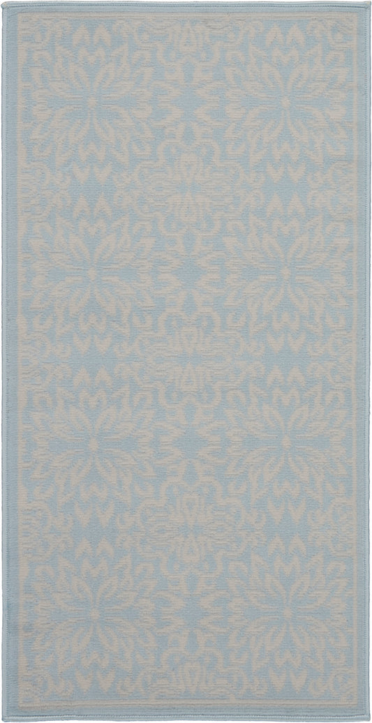 Nourison Jubilant 2' x 4' Ivory/Light Blue Farmhouse Indoor Rug