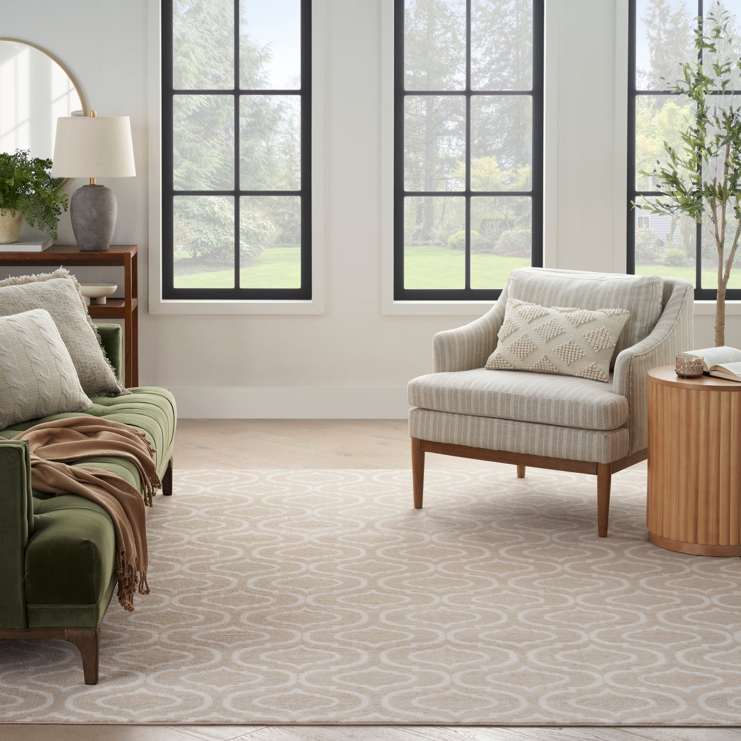 Nourison Jubilant 5'3" x 7'3" Beige Contemporary Indoor Rug