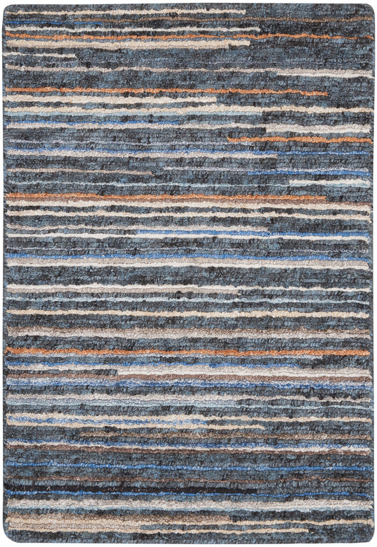 Nourison Plateau 2' x 3' Blue Modern Indoor Rug
