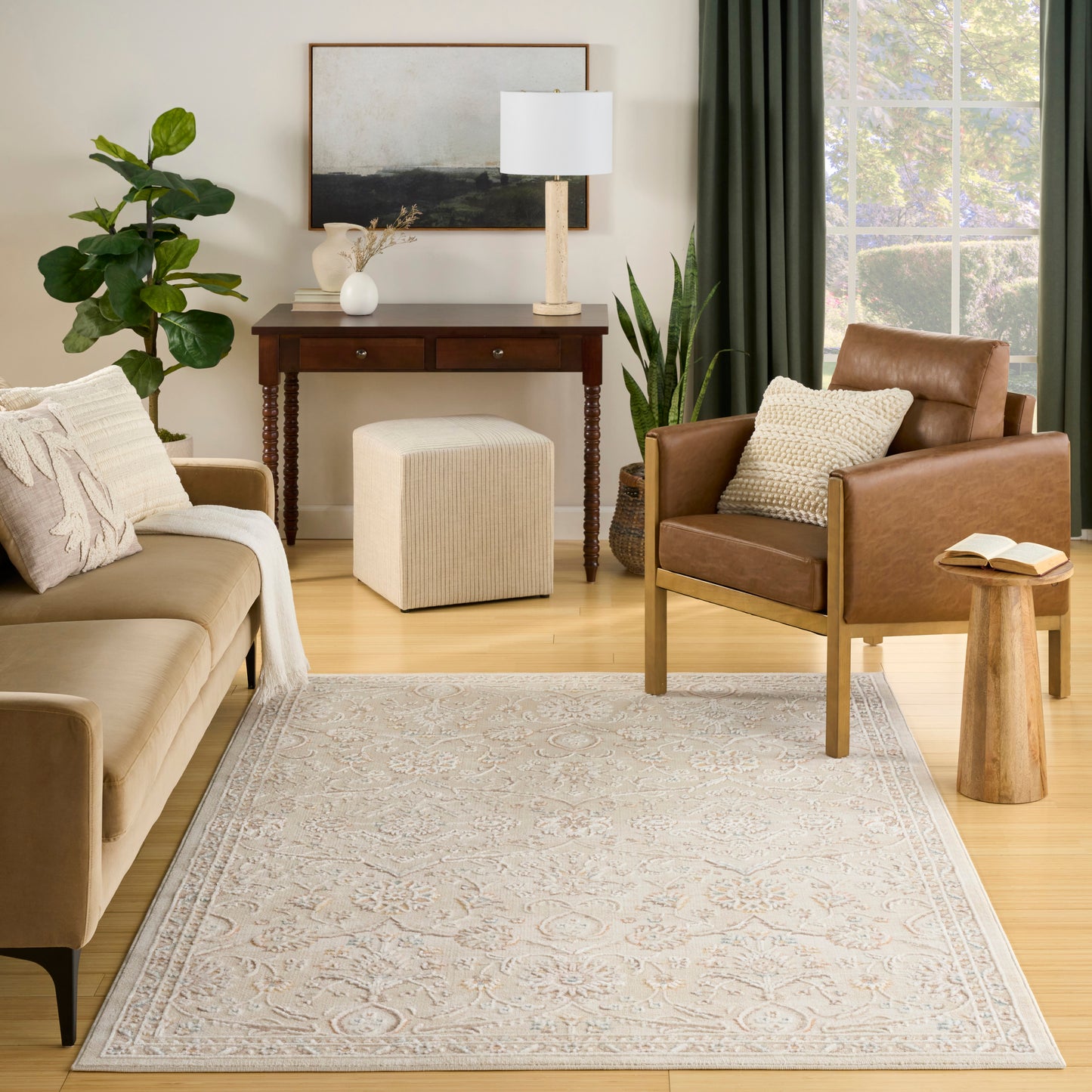 Nourison Isla 7'10" x 9'10" Ivory Vintage Indoor Rug
