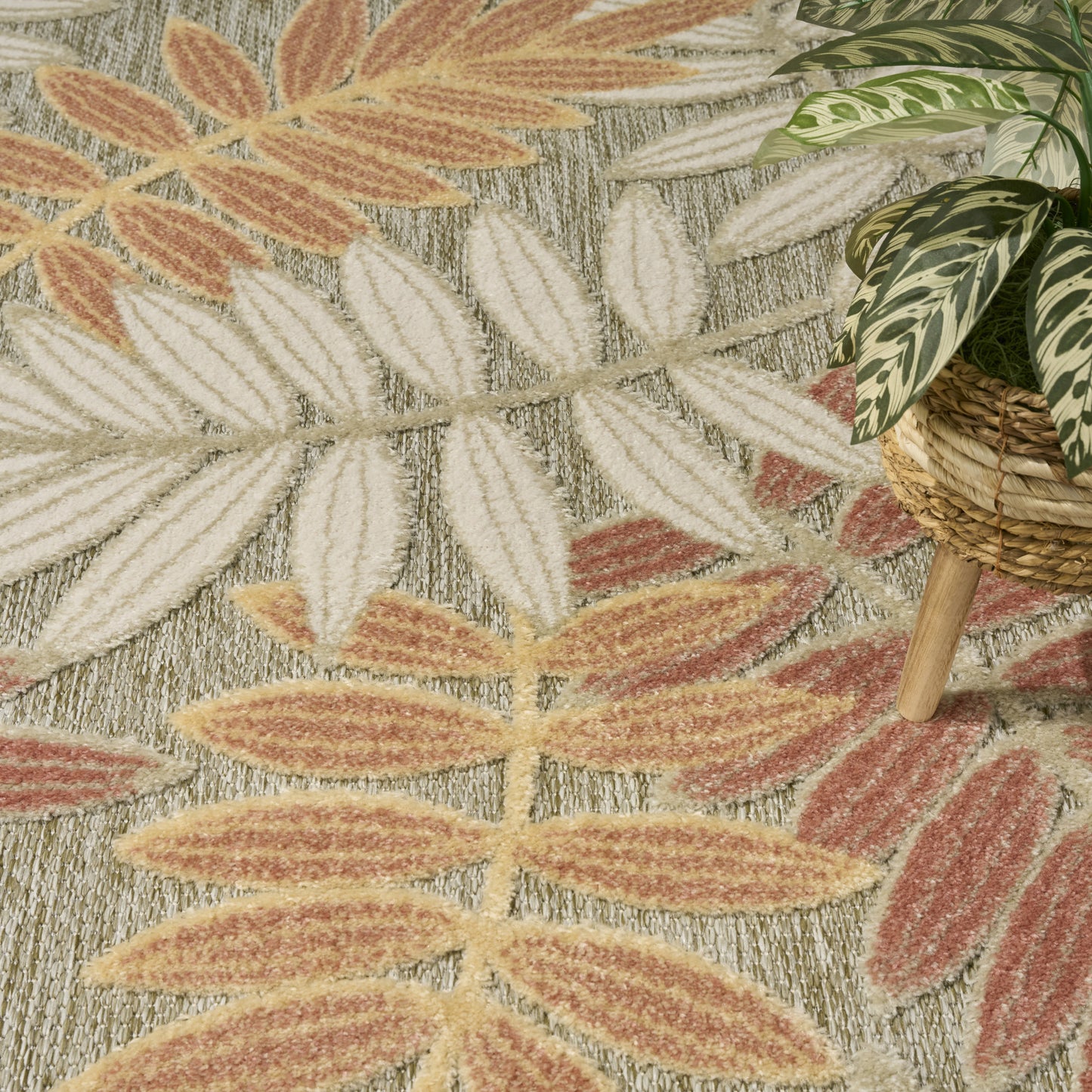 Nourison Aloha 9' x 12' Sage Rose Modern Rug