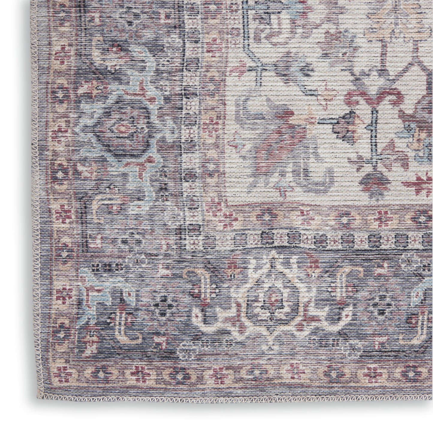 Nicole Curtis Machine Washable Series 1 3' x 5' Grey Vintage Indoor Rug