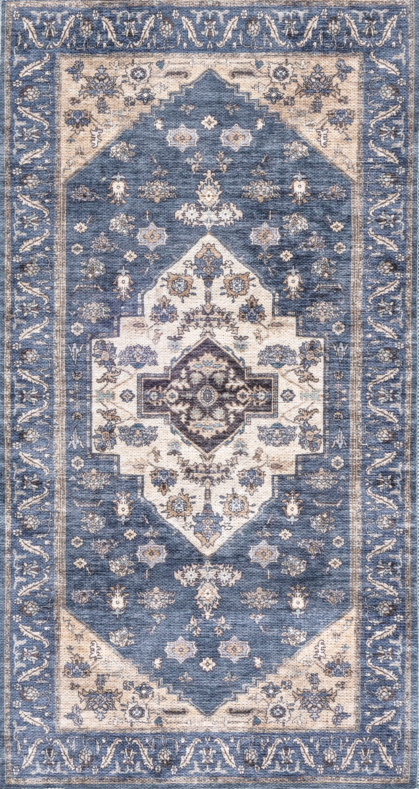 Nourison Grand Washables 2' x 3'9" Denim Vintage Indoor Rug