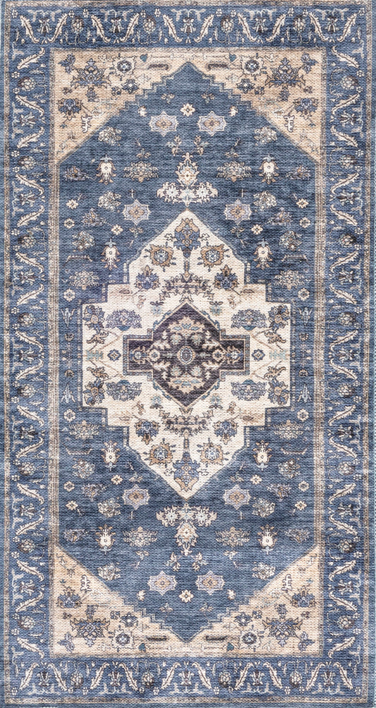 Nourison Grand Washables 2' x 3'9" Denim Vintage Indoor Rug