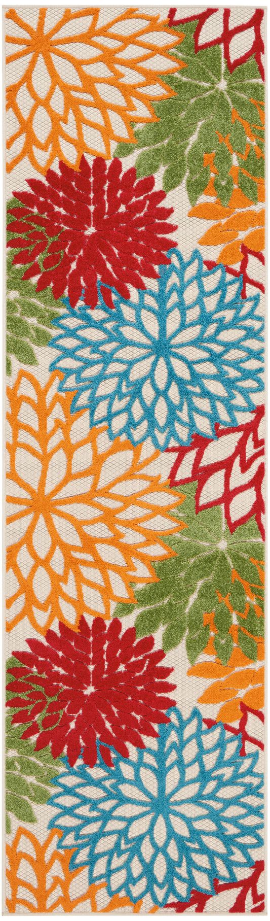 Nourison Aloha 2'3" x 8' Green Tropical Rug