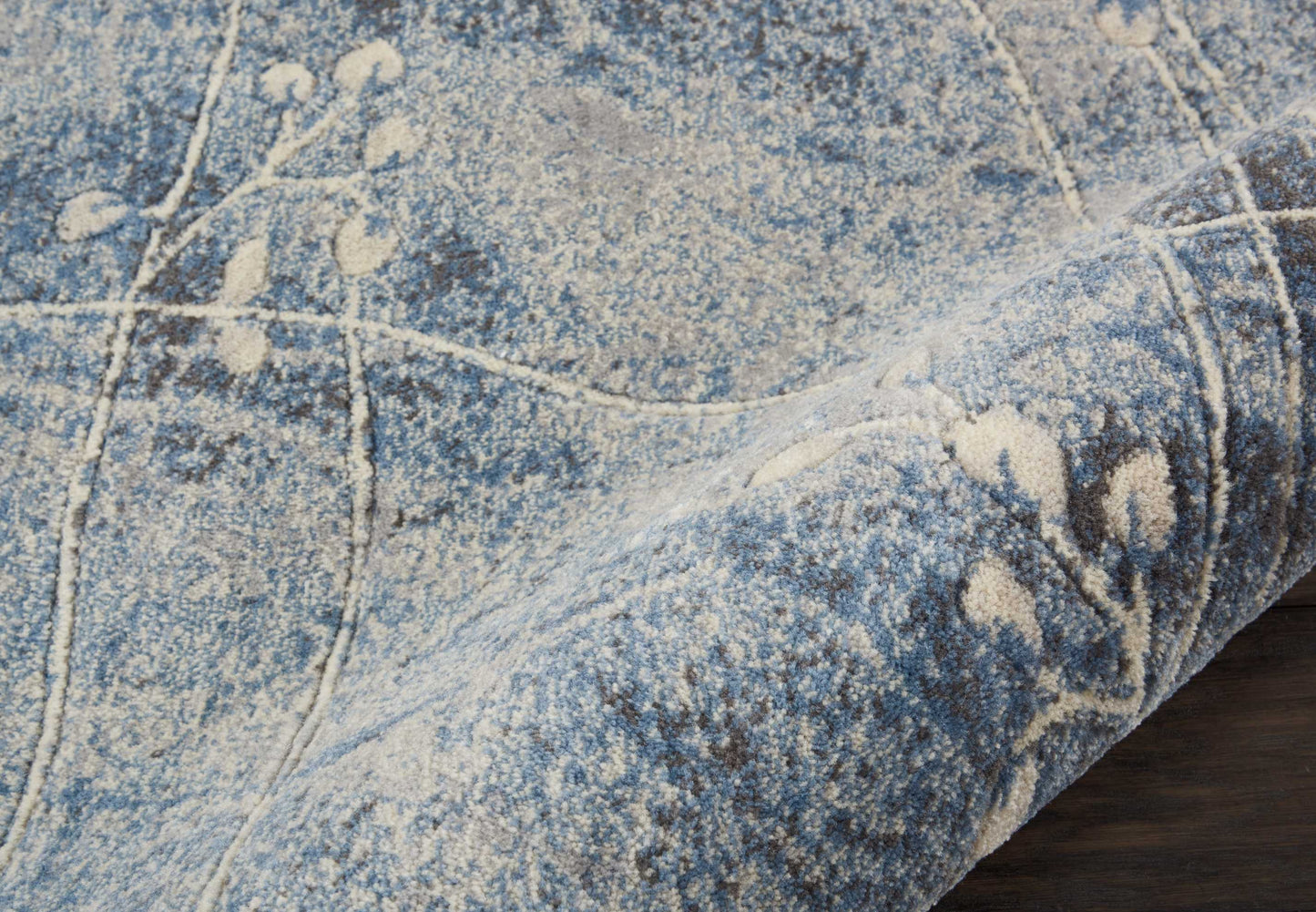 Nourison Somerset 2'3" x 10' Silver/Blue Indoor Rug